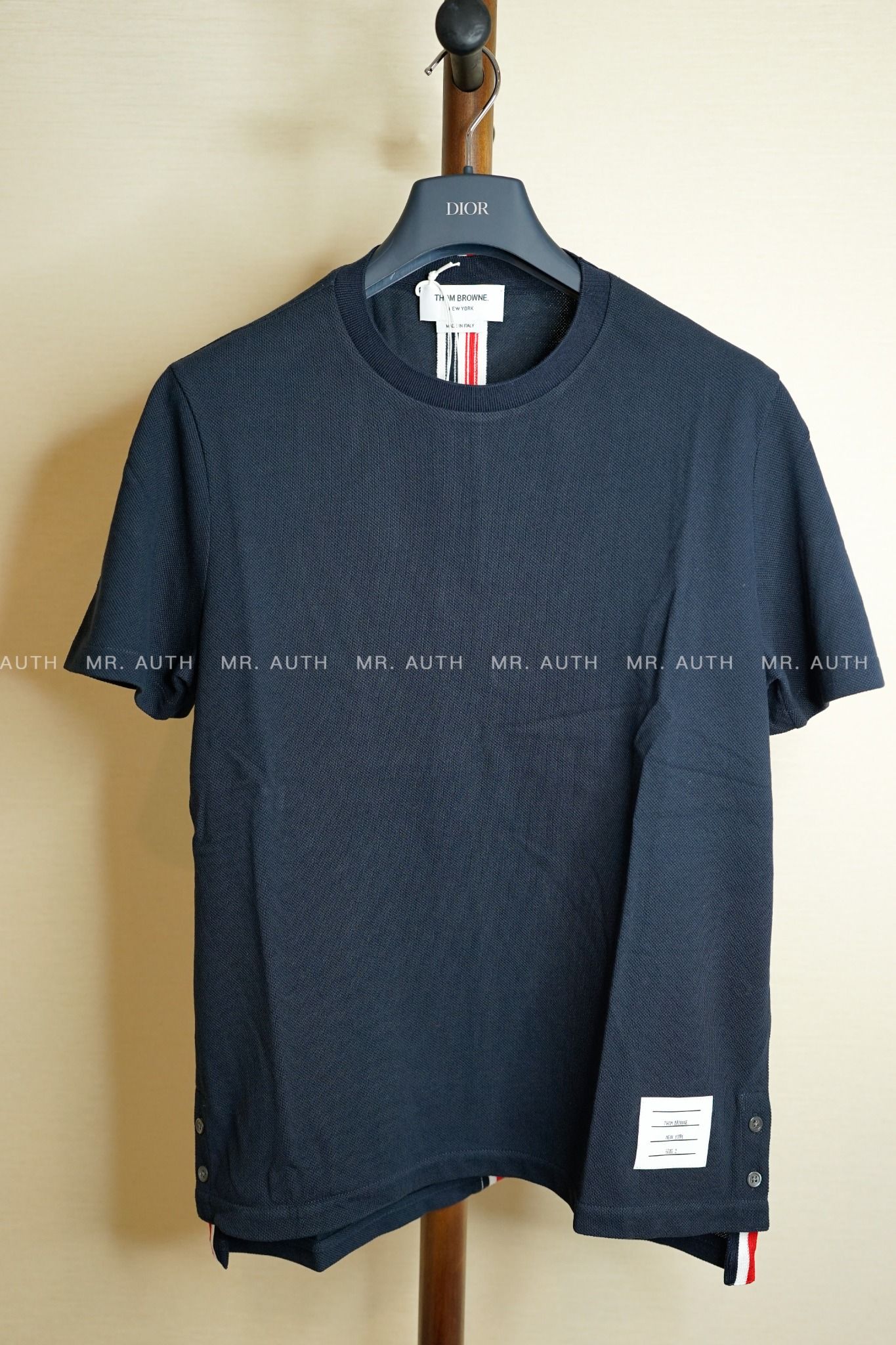 Thom Browne Classic Pique Stripe Tee.