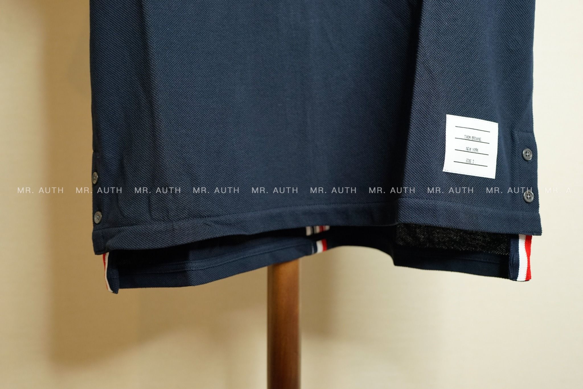 Thom Browne Classic Pique Stripe Tee.