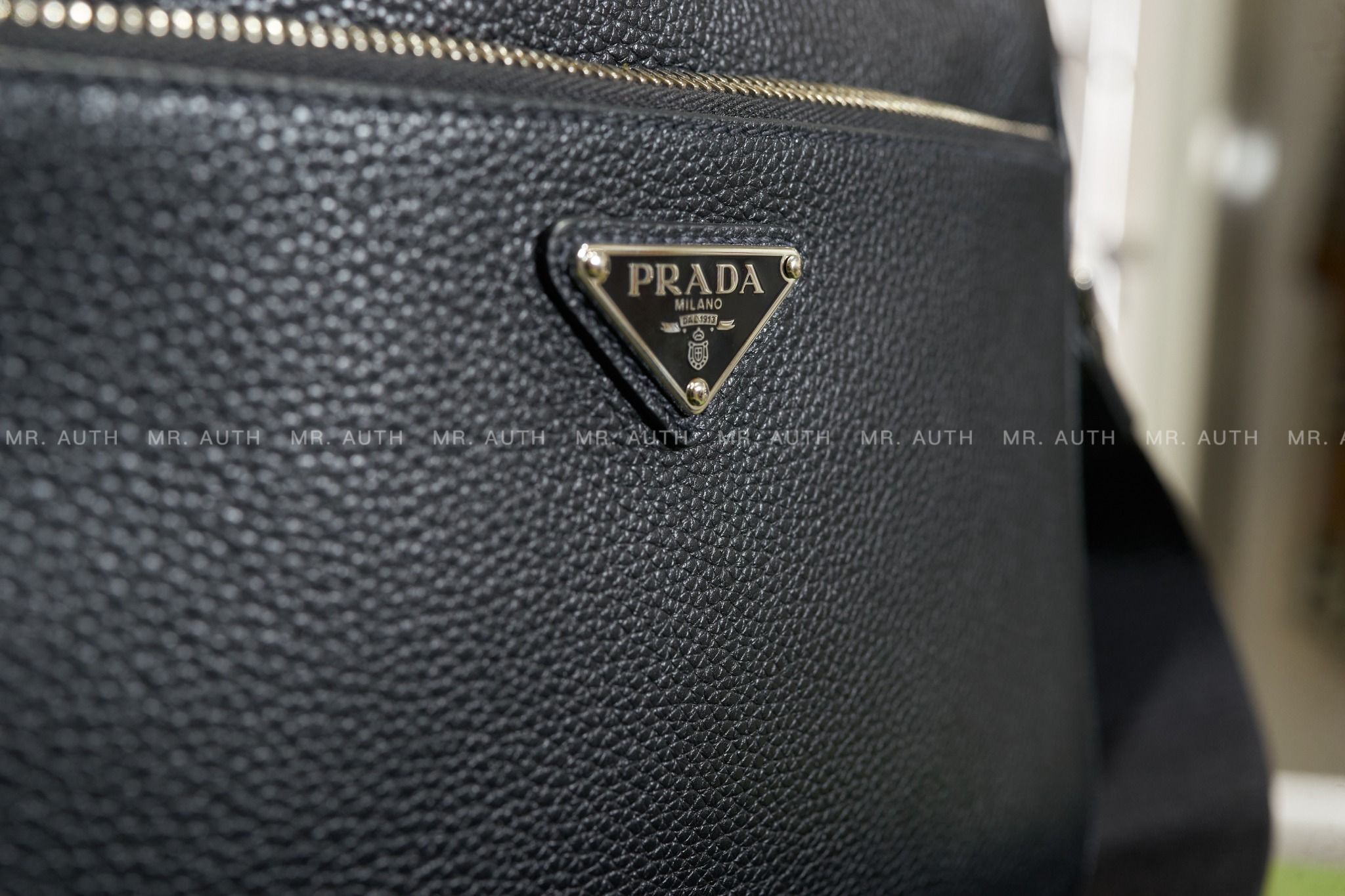 Prada Black Leather Shoulder Bags.