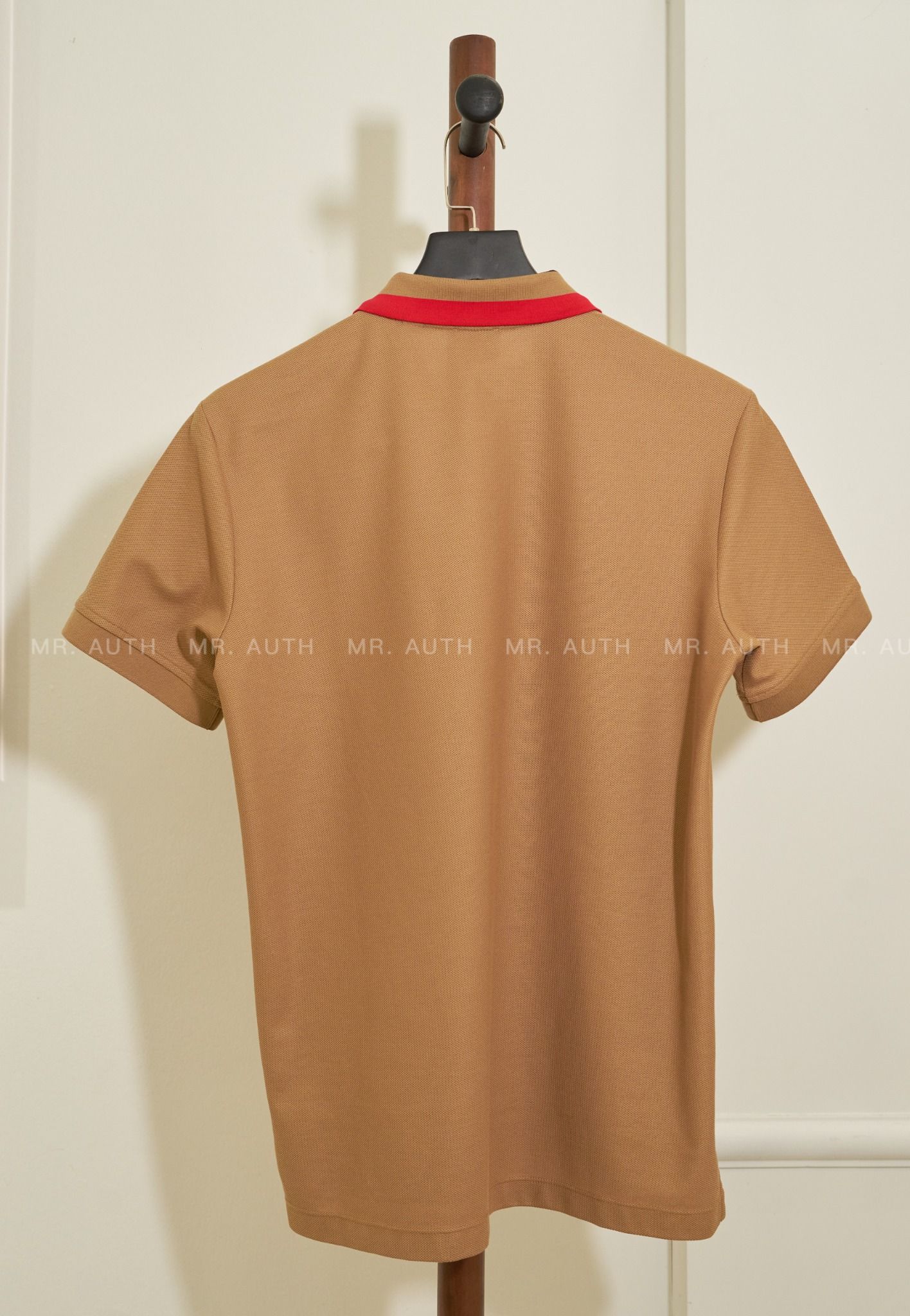 Burberry Check Collar Cotton Polo Shirt.