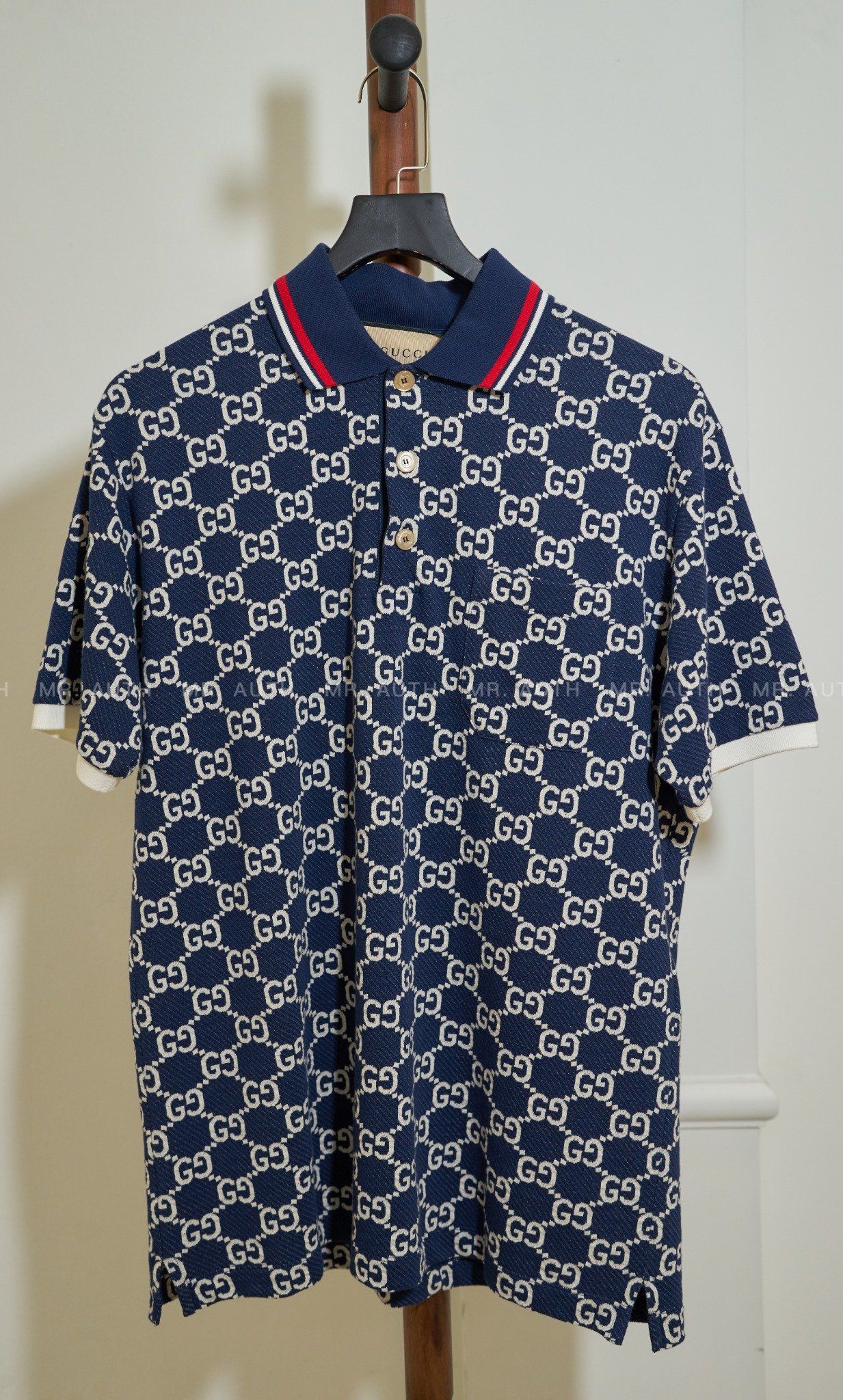Gucci GG Cotton Jersey Jacquard Polo Shirt.