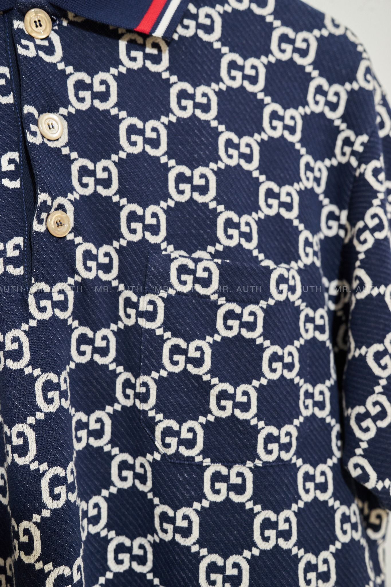 Gucci GG Cotton Jersey Jacquard Polo Shirt.