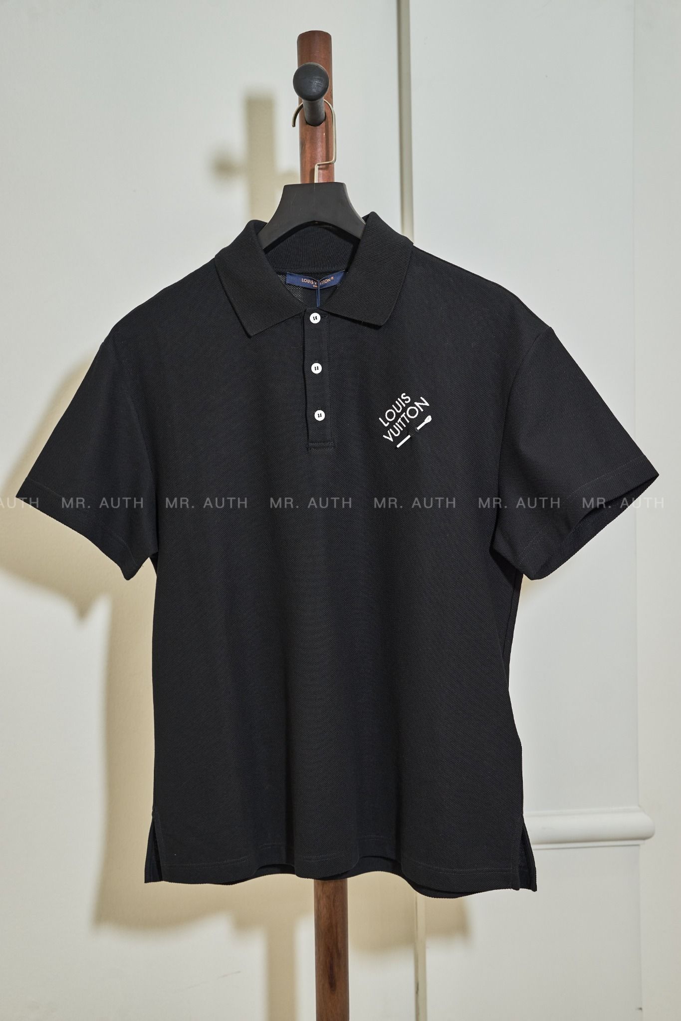 Louis Vuitton Embroidered Signature Short-Sleeved Cotton Polo.
