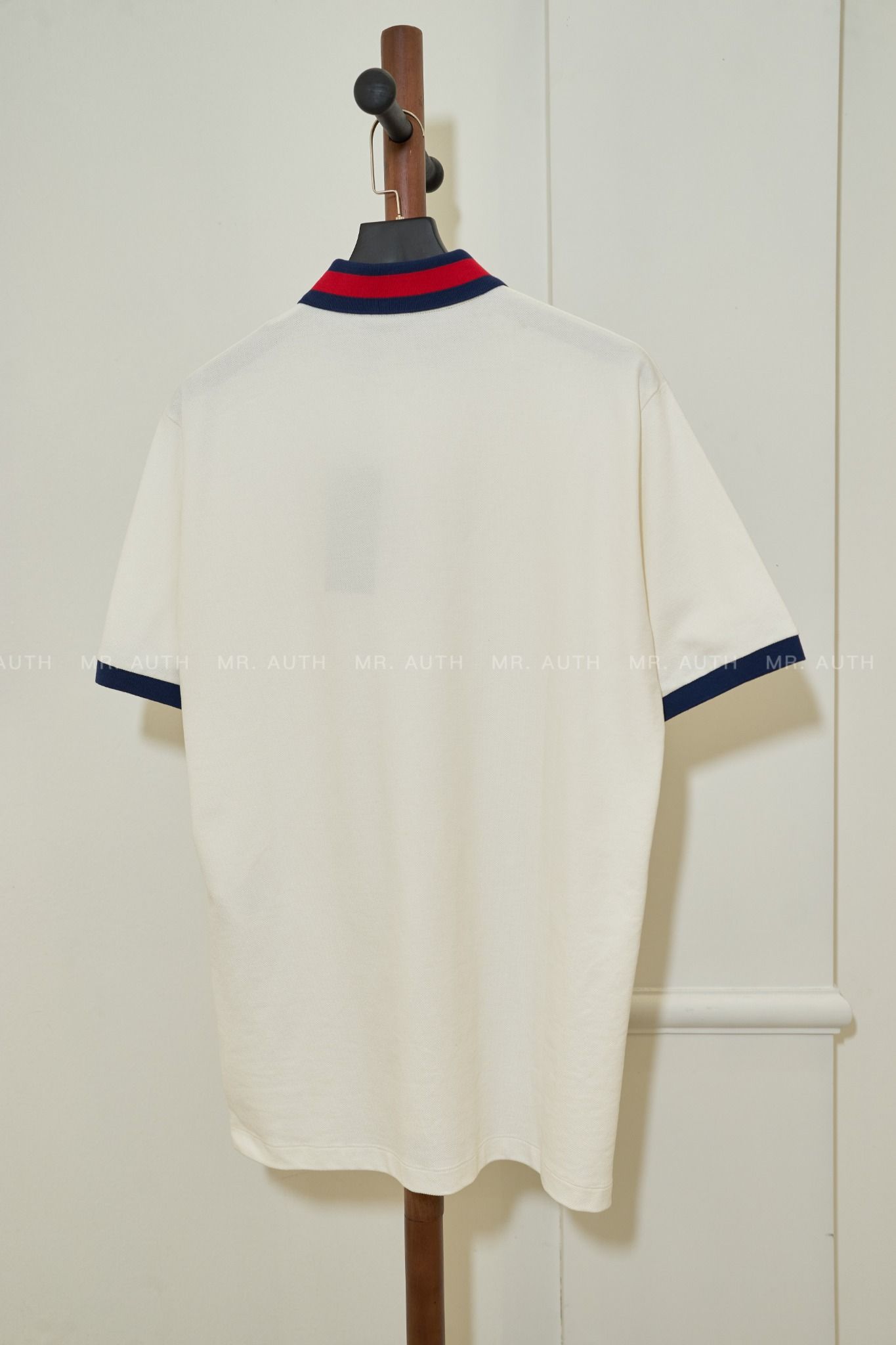 Gucci Cotton Piquet Polo With Web Collar.
