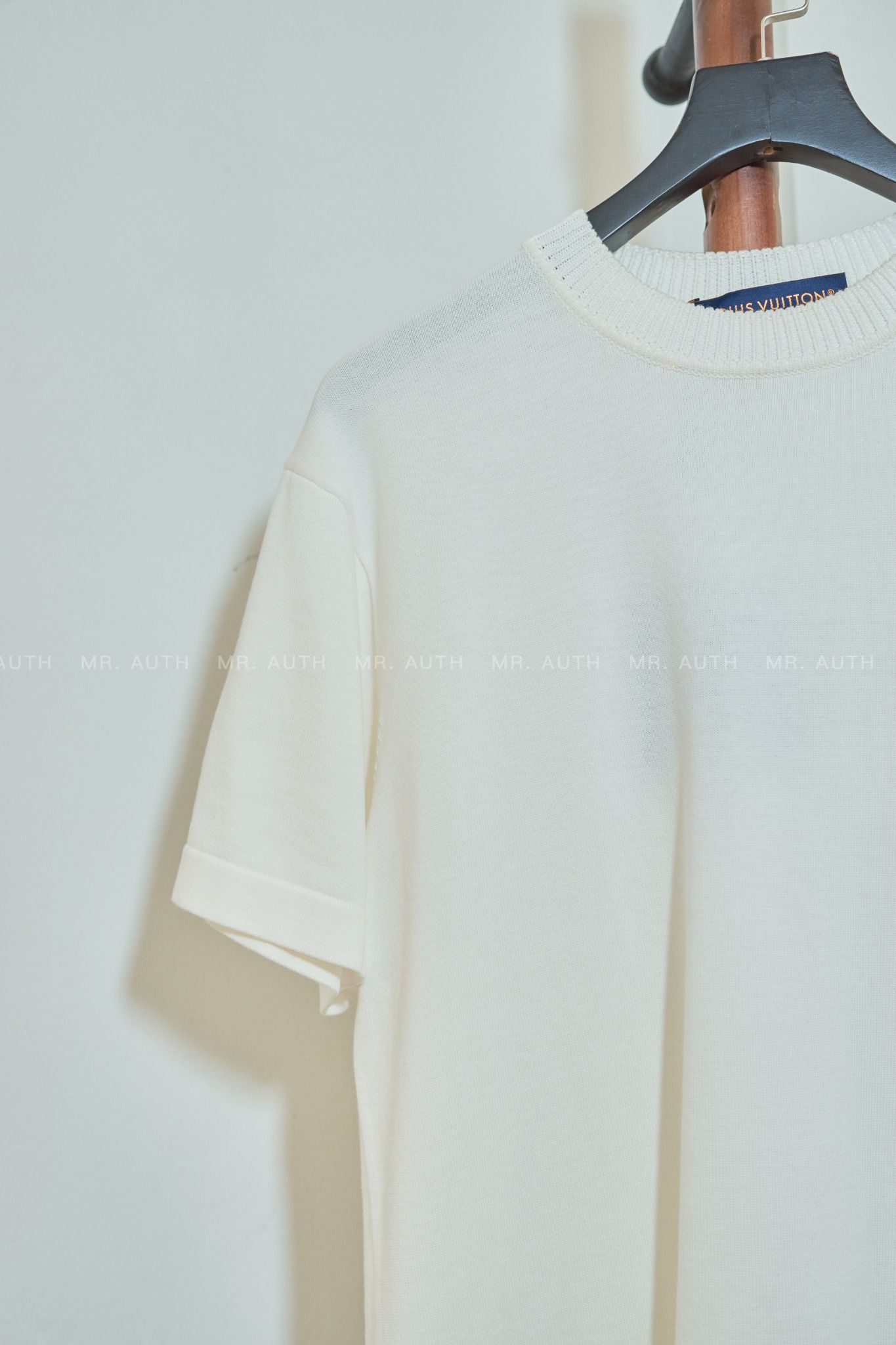 Louis Vuitton Embroidered Signature Short-Sleeved Cotton Crewneck.