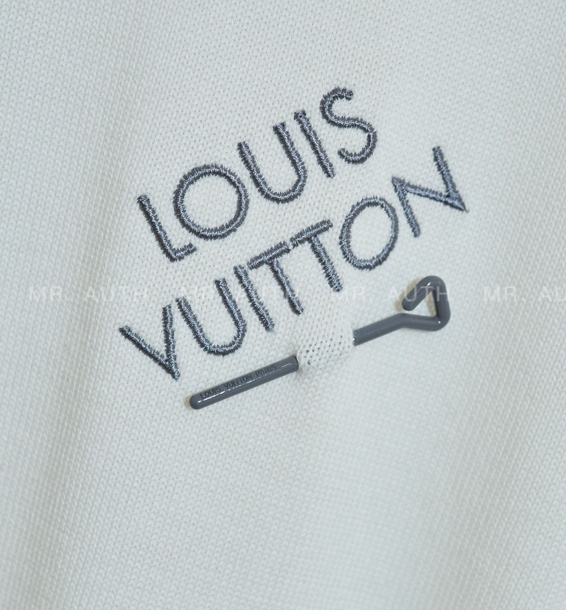 Louis Vuitton Embroidered Signature Short-Sleeved Cotton Crewneck.