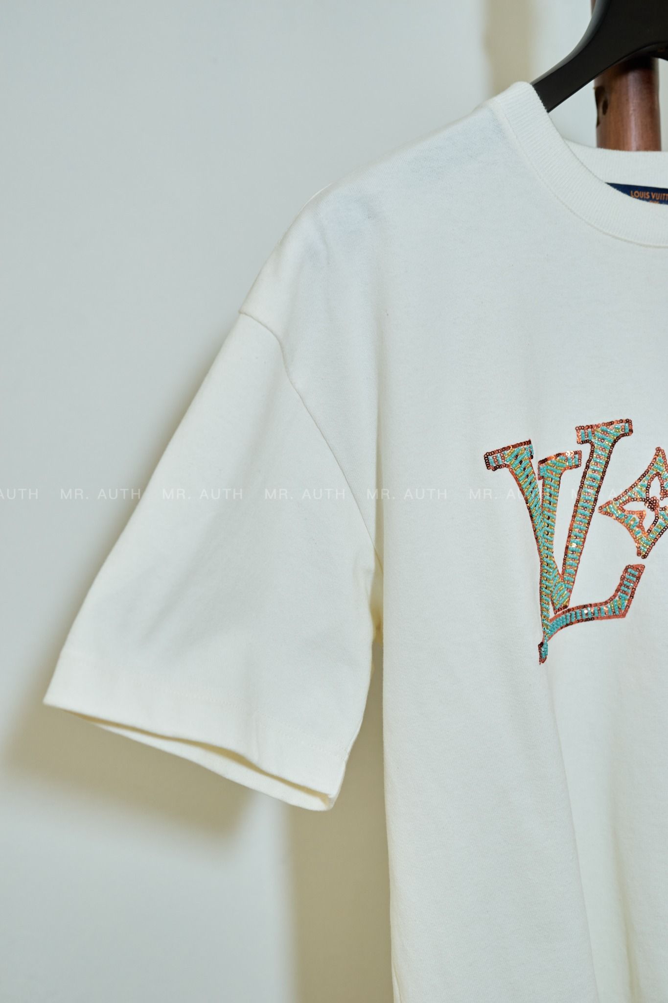 Louis Vuitton Embroidered Short-Sleeved T-Shirt.