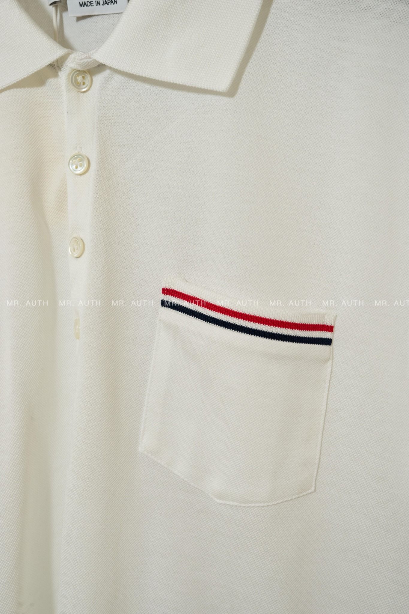 Thom Browne Tricolour Stripe Cotton-Piqué Polo Shirt.