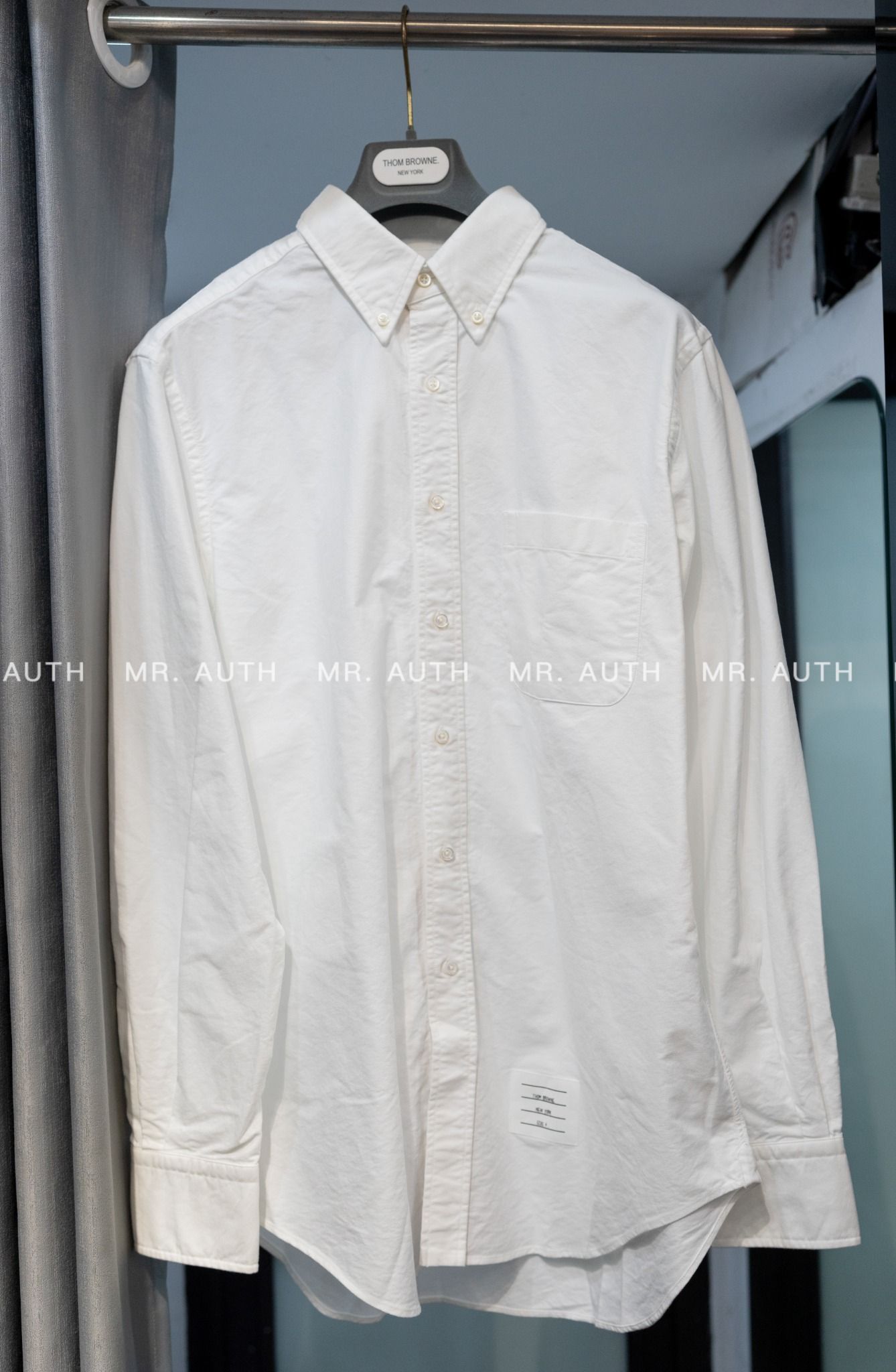 Thom Browne Grossgrain Placket Oxford Shirt.