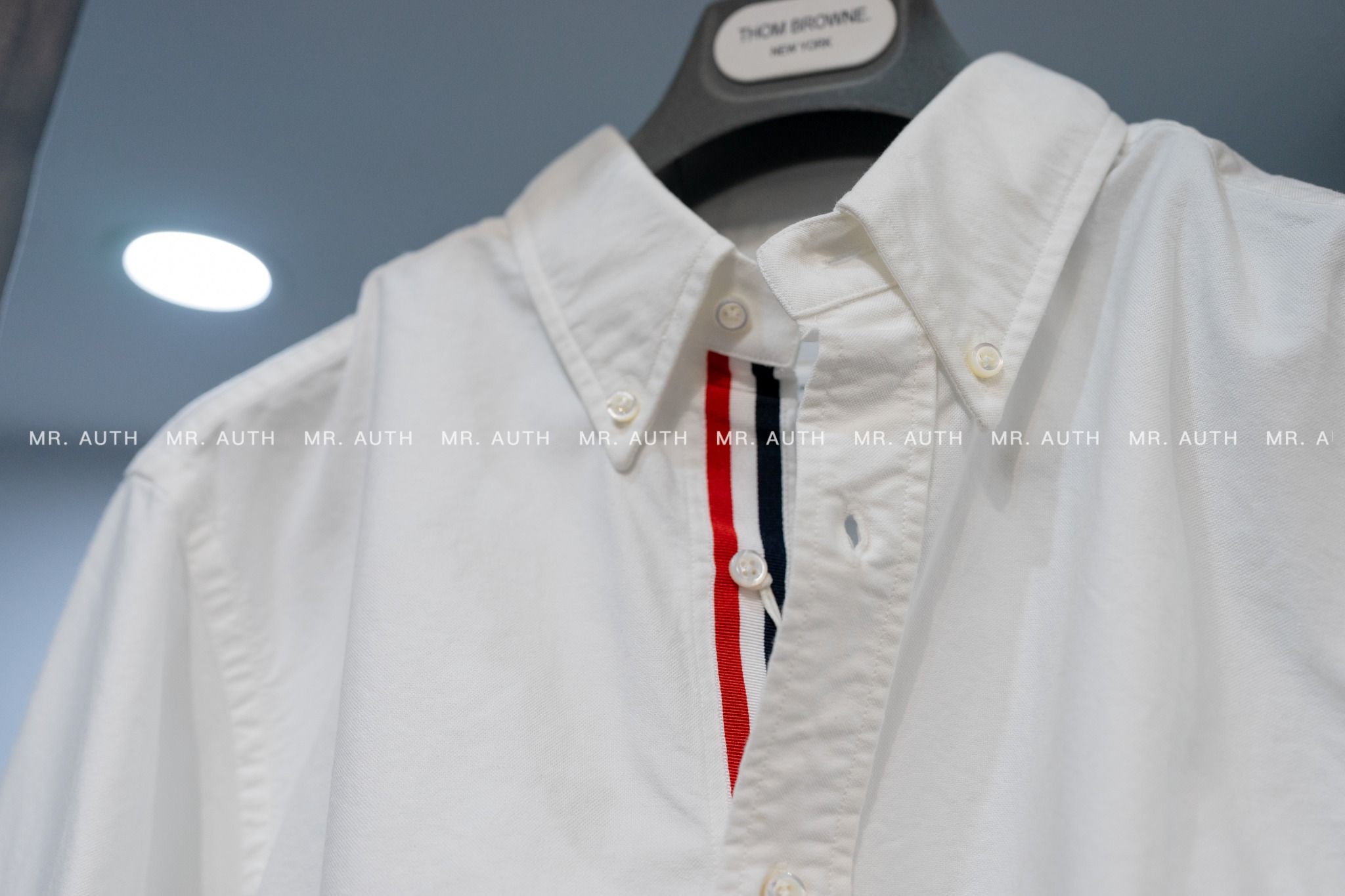 Thom Browne Grossgrain Placket Oxford Shirt.