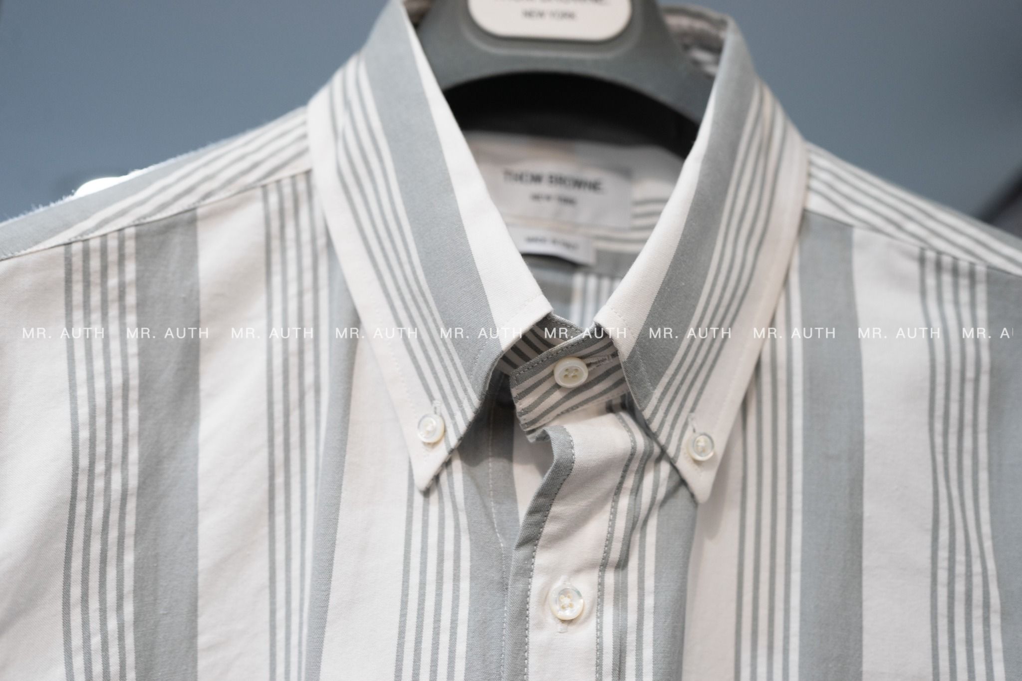 Thom Browne Oxford Cotton University Stripe Grosgrain Armband Shirt.