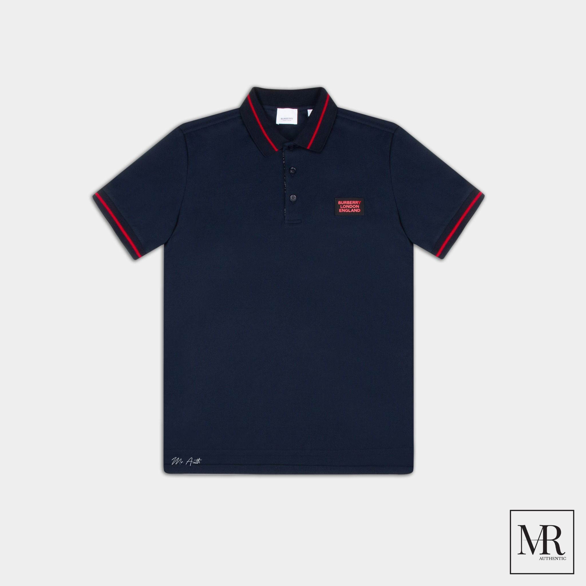 Áo Burberry Logo Appliqué Cotton Piqué Polo Shirt.