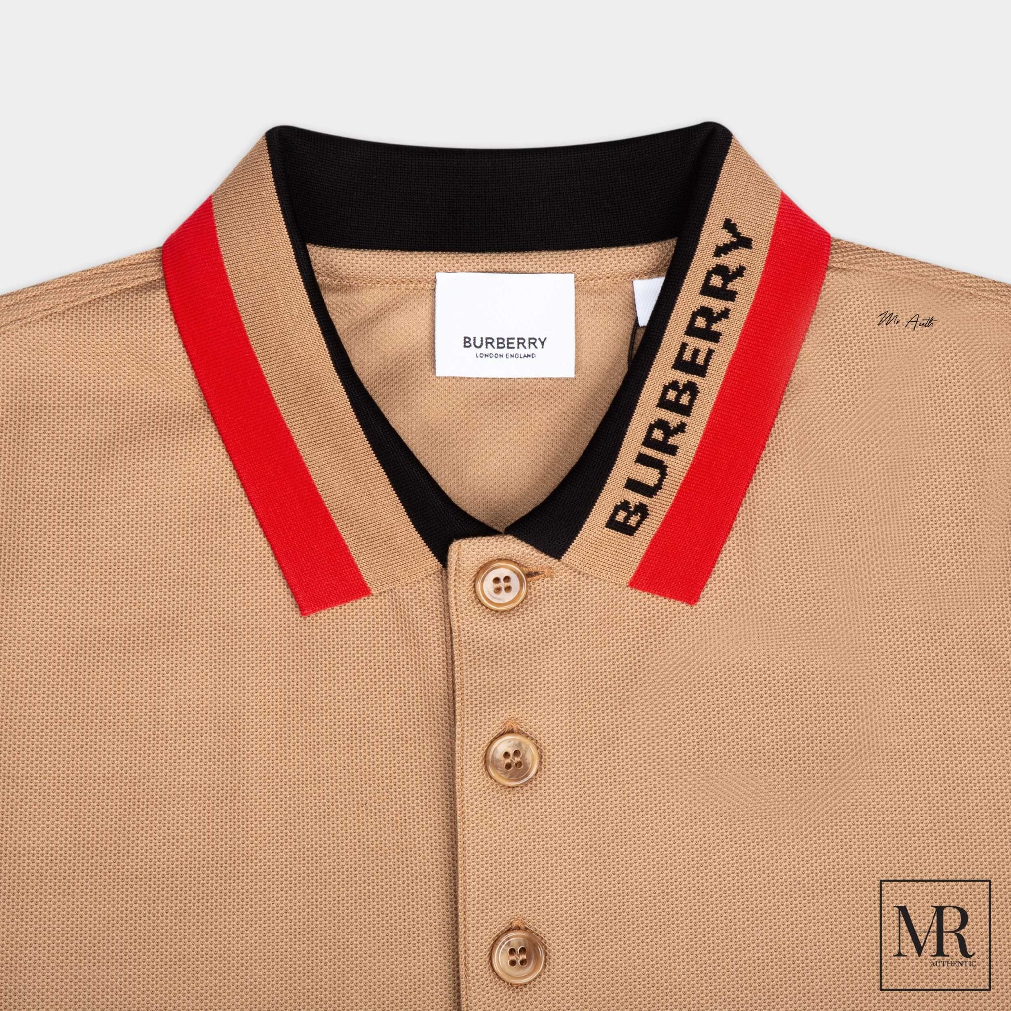 Áo Burberry Logo Detail Cotton Piqué Polo Shirt.