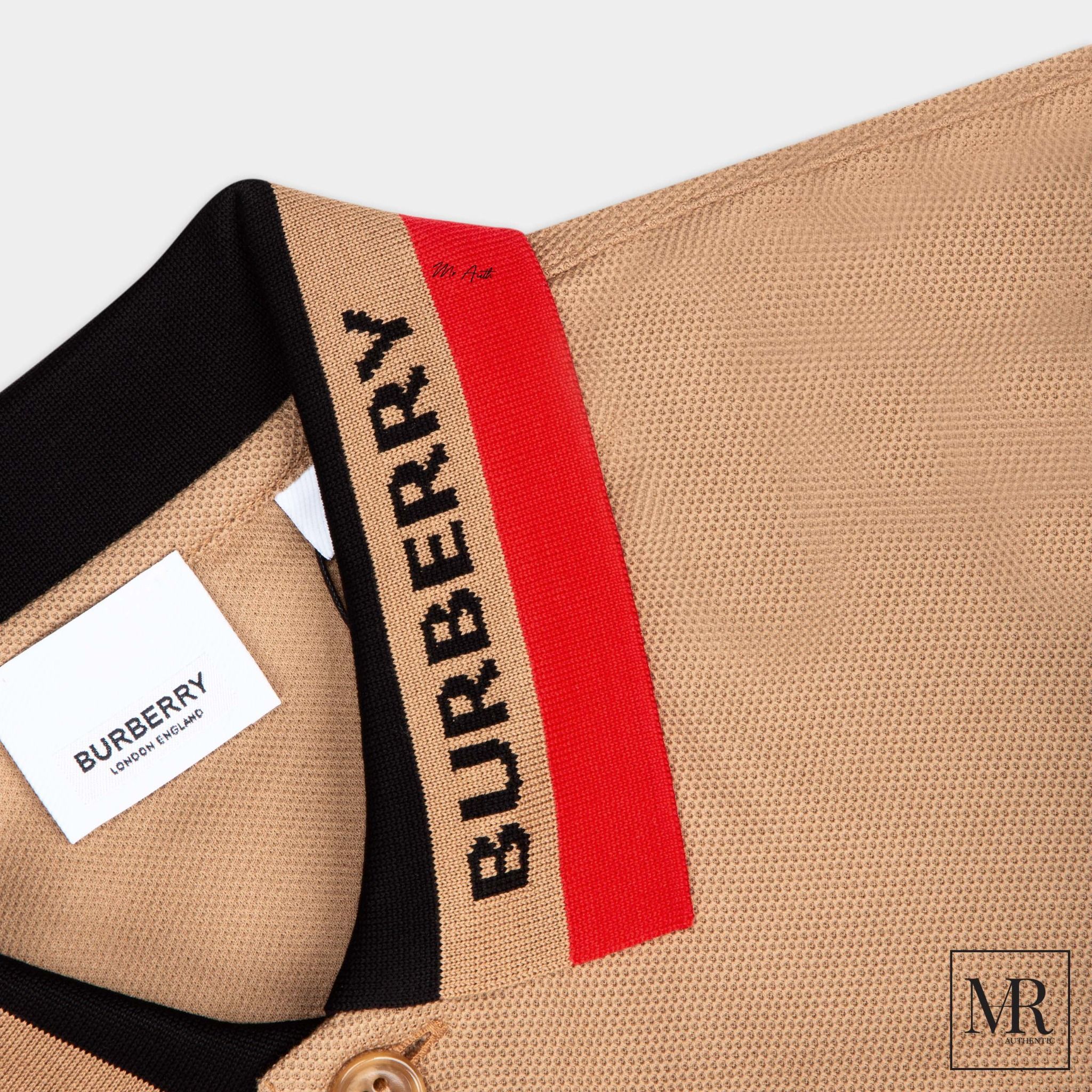Áo Burberry Logo Detail Cotton Piqué Polo Shirt.