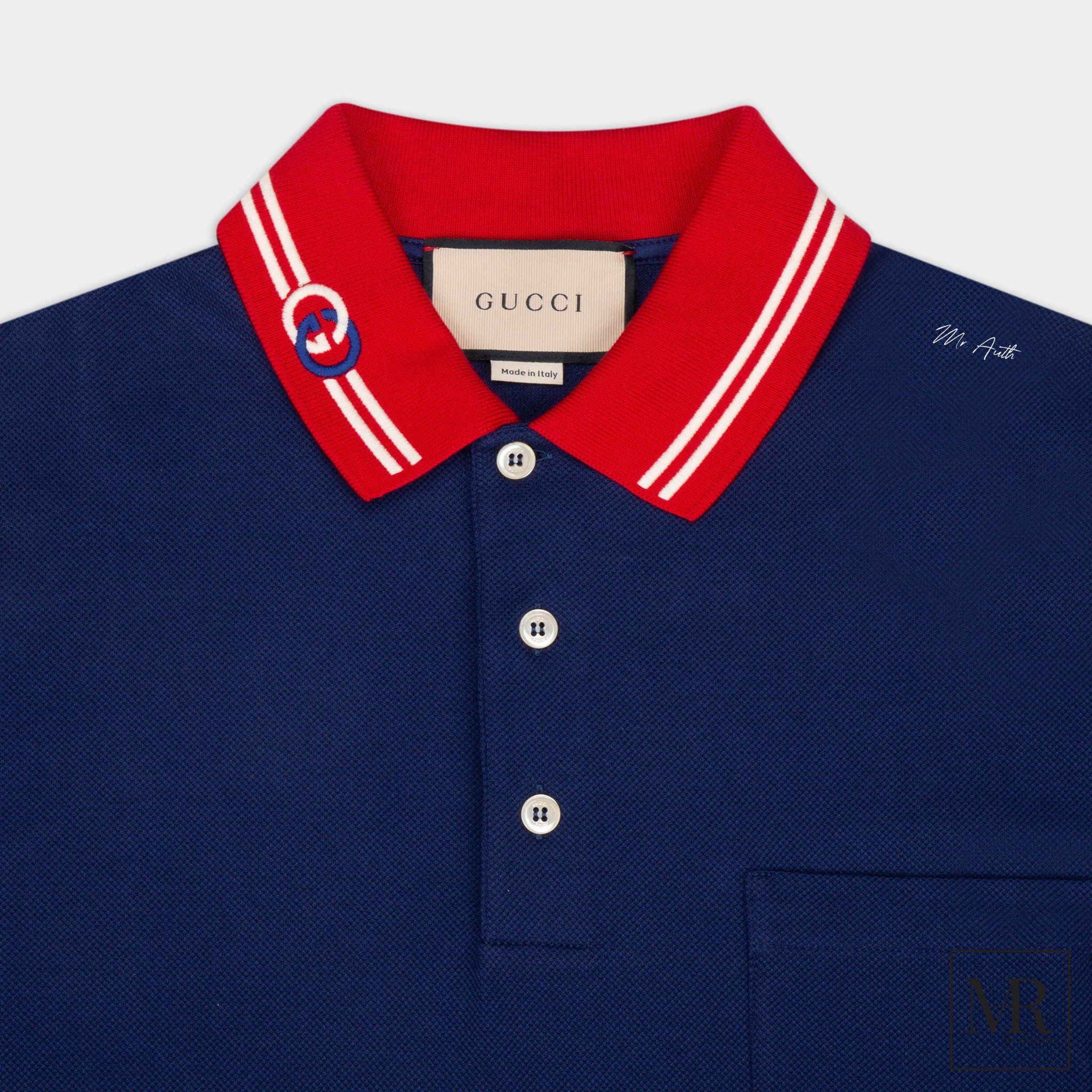 Áo Gucci Cotton piquet polo with Interlocking G.