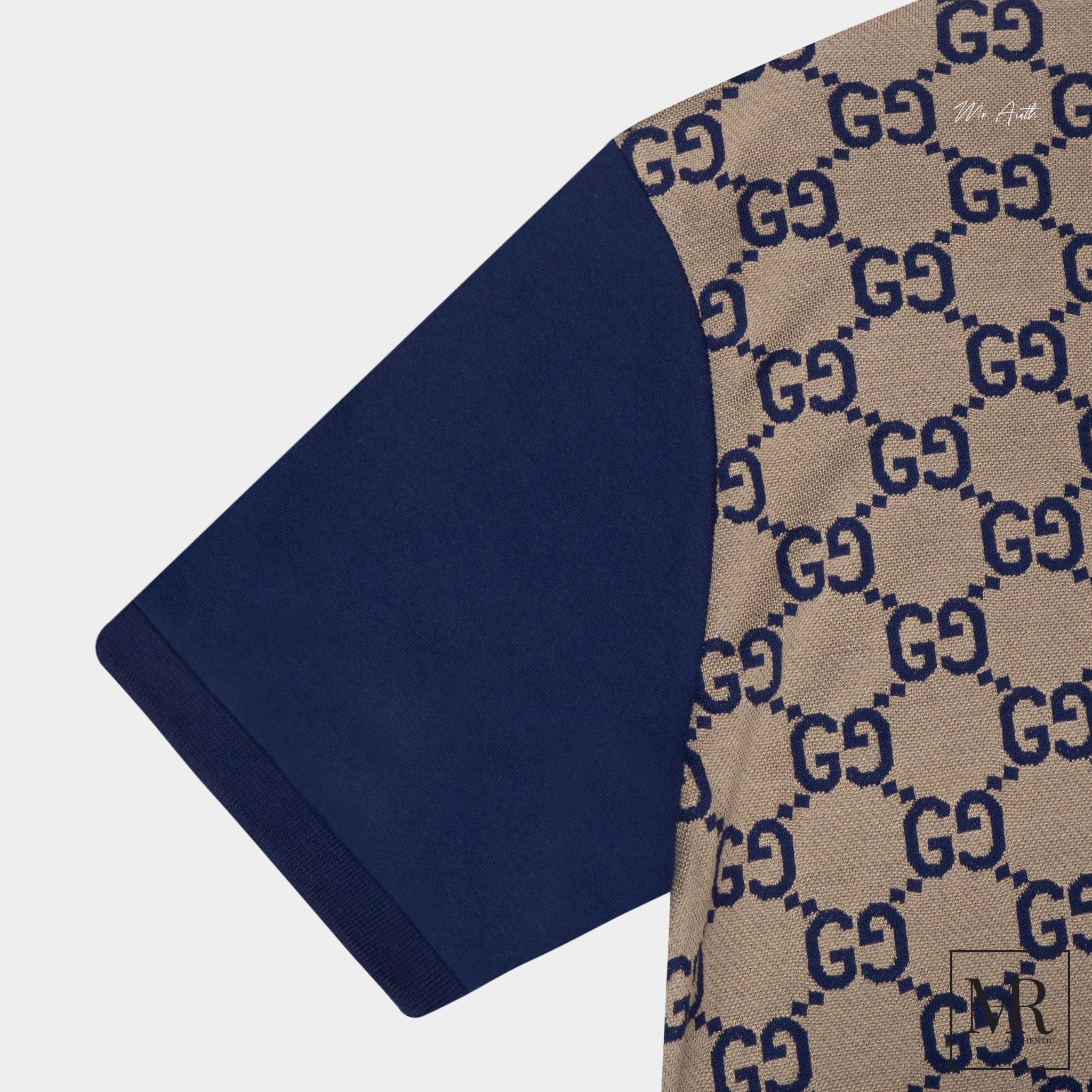 Áo Gucci Maxi GG Silk Cotton Polo.