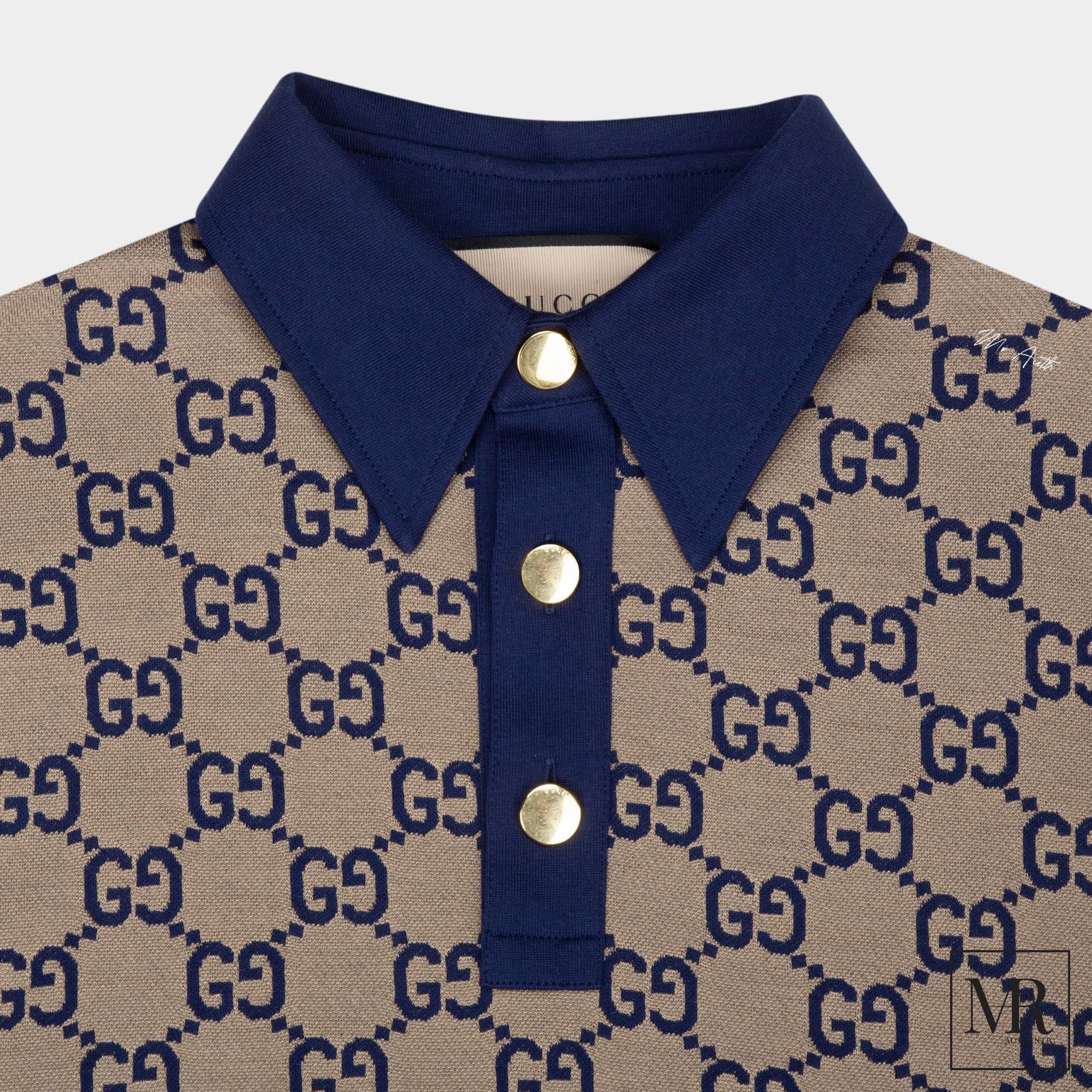 Áo Gucci Maxi GG Silk Cotton Polo.