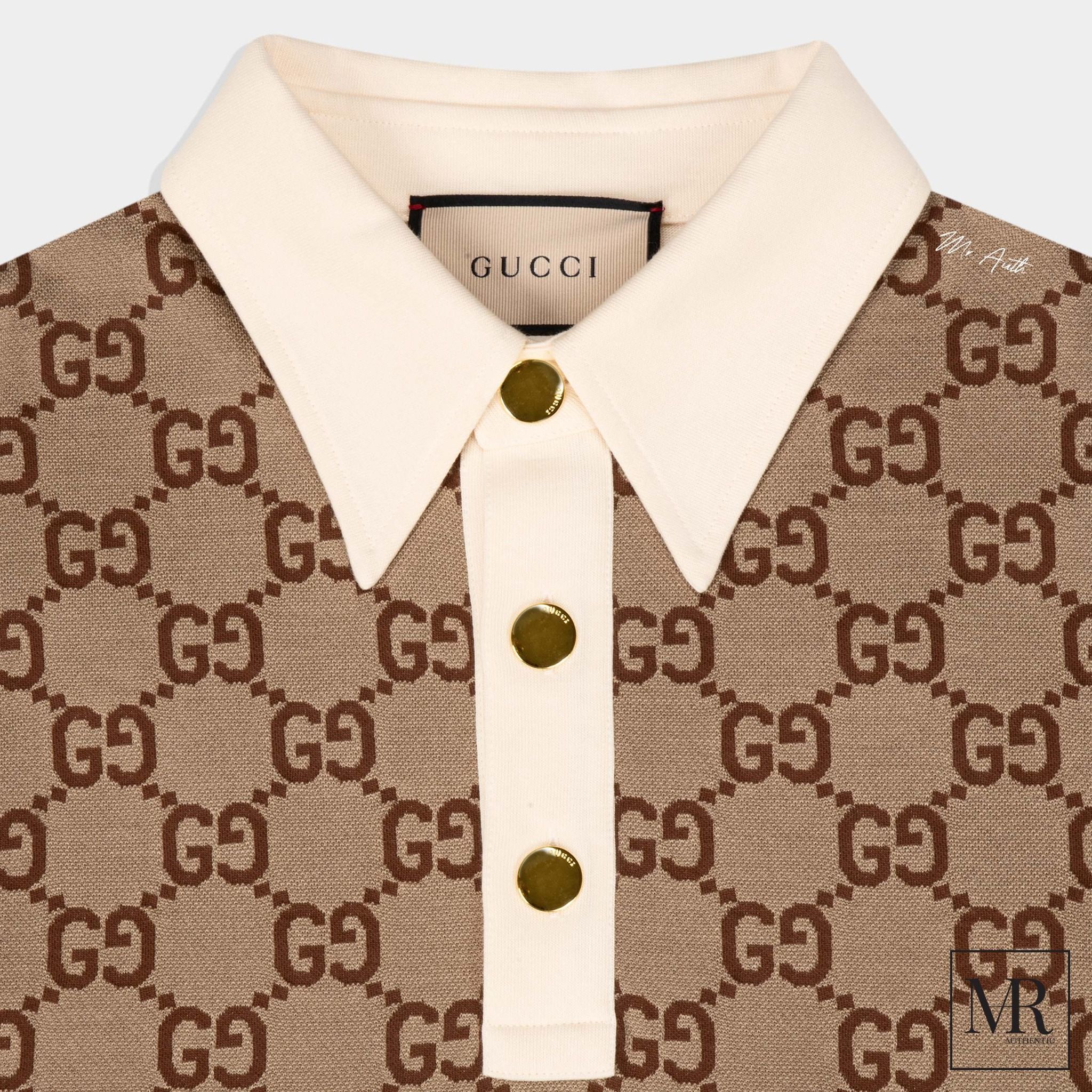 Áo Gucci Maxi GG Silk Cotton Polo.