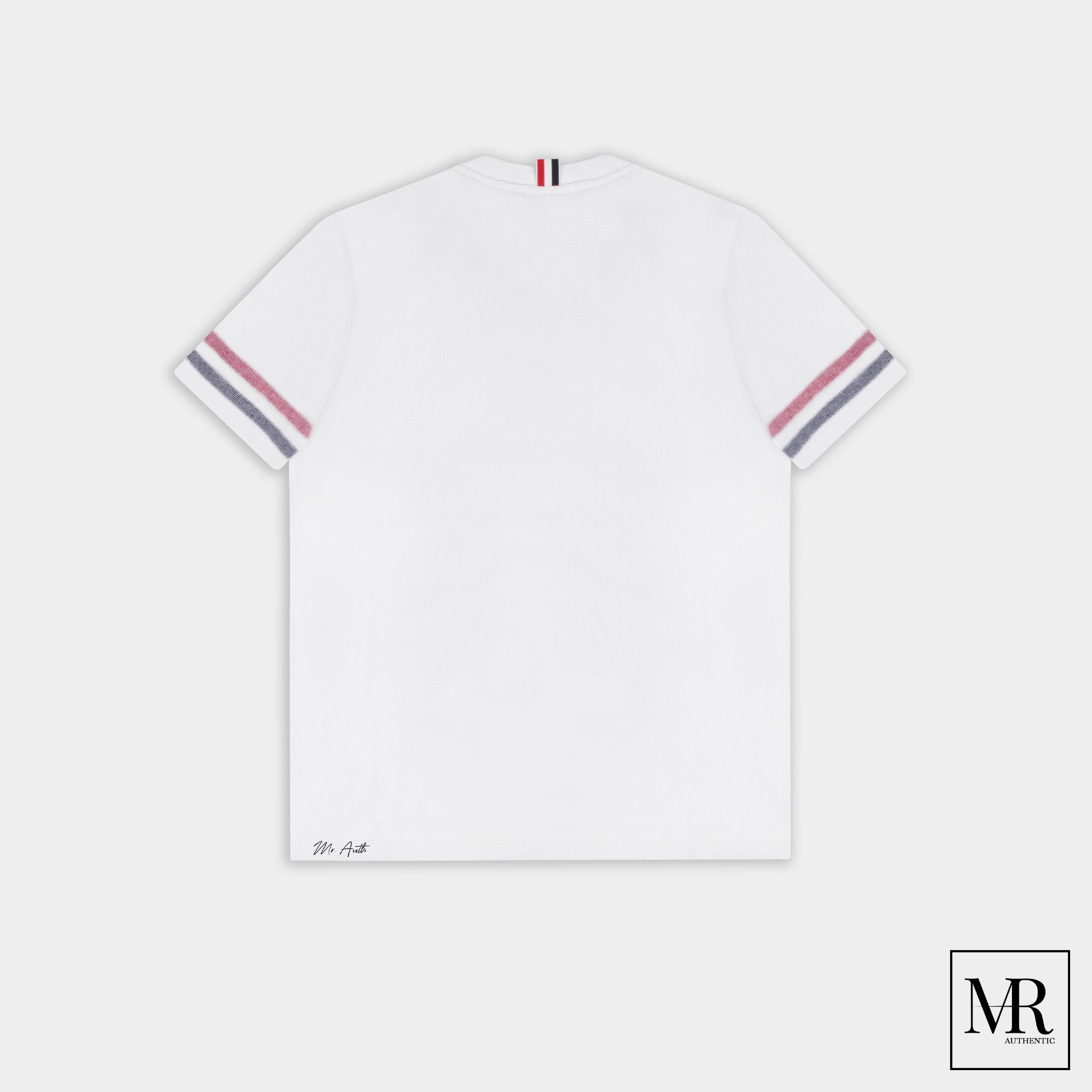 Áo phông Thom Browne Textured Cotton Stripe Short Sleeve Tee.
