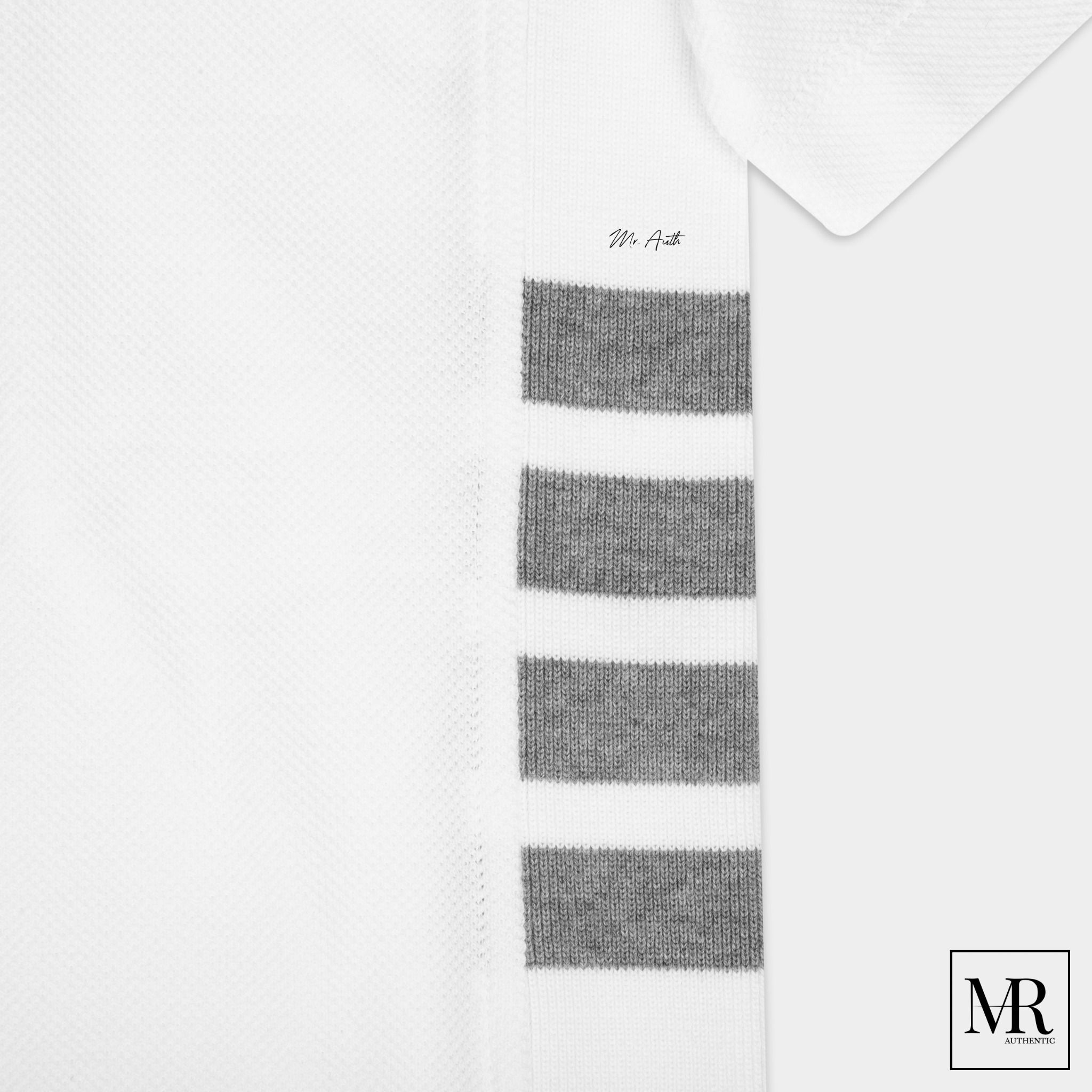 Áo Thom Browne Light Grey Classic Pique Rib Side Insert 4-Bar T-shirt.