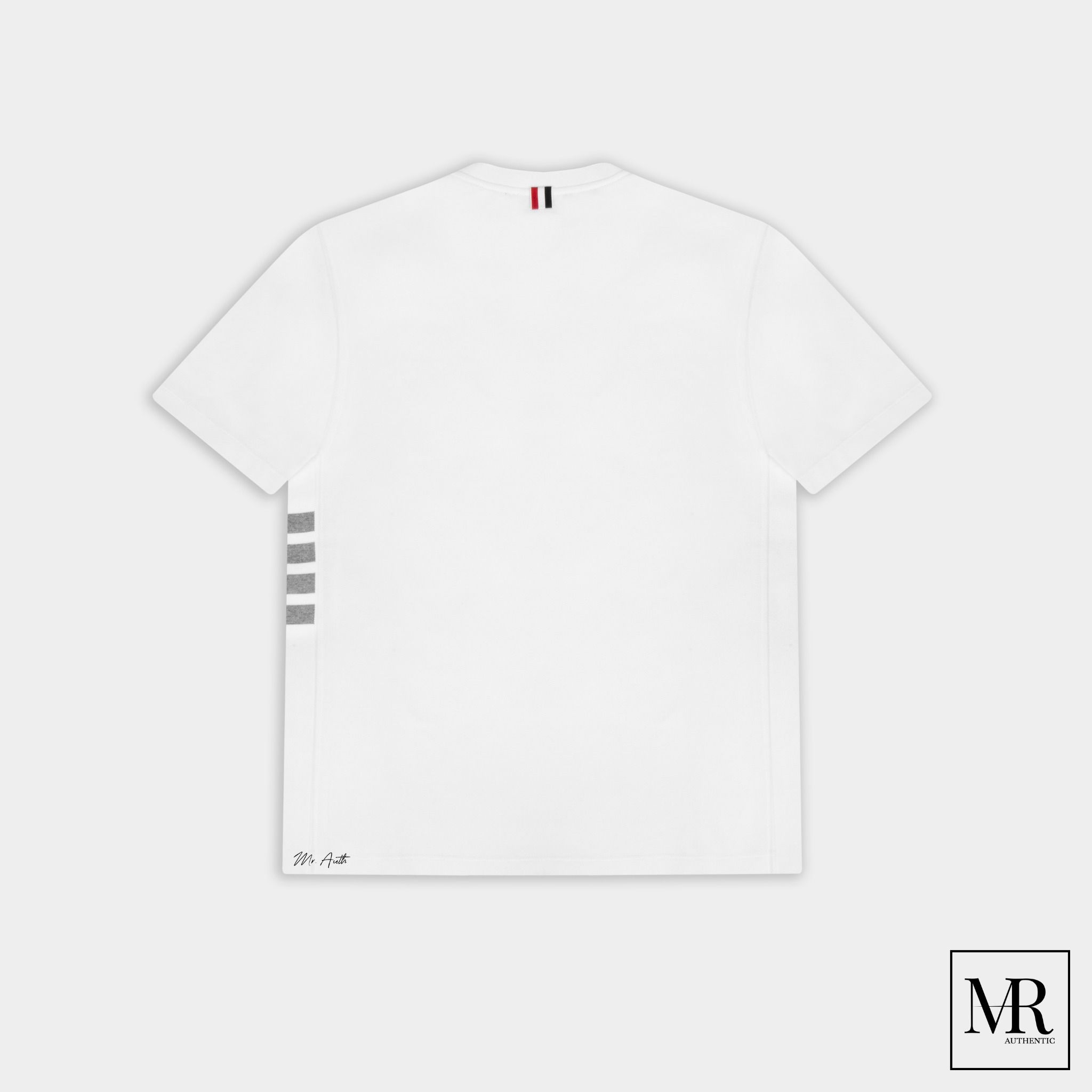 Áo Thom Browne Light Grey Classic Pique Rib Side Insert 4-Bar T-shirt.
