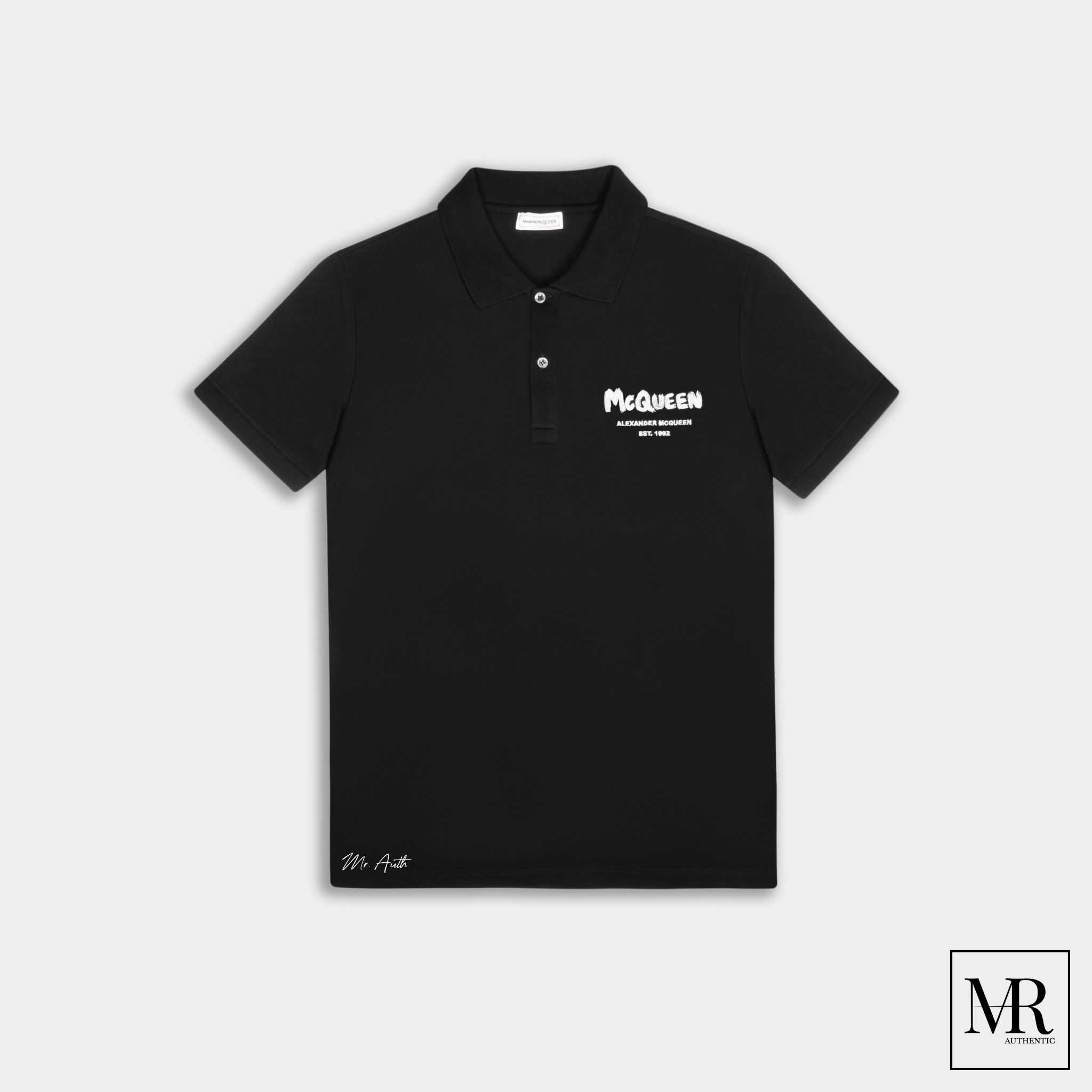 Áo Alexander Mcqueen Embroidered Graffiti Polo.