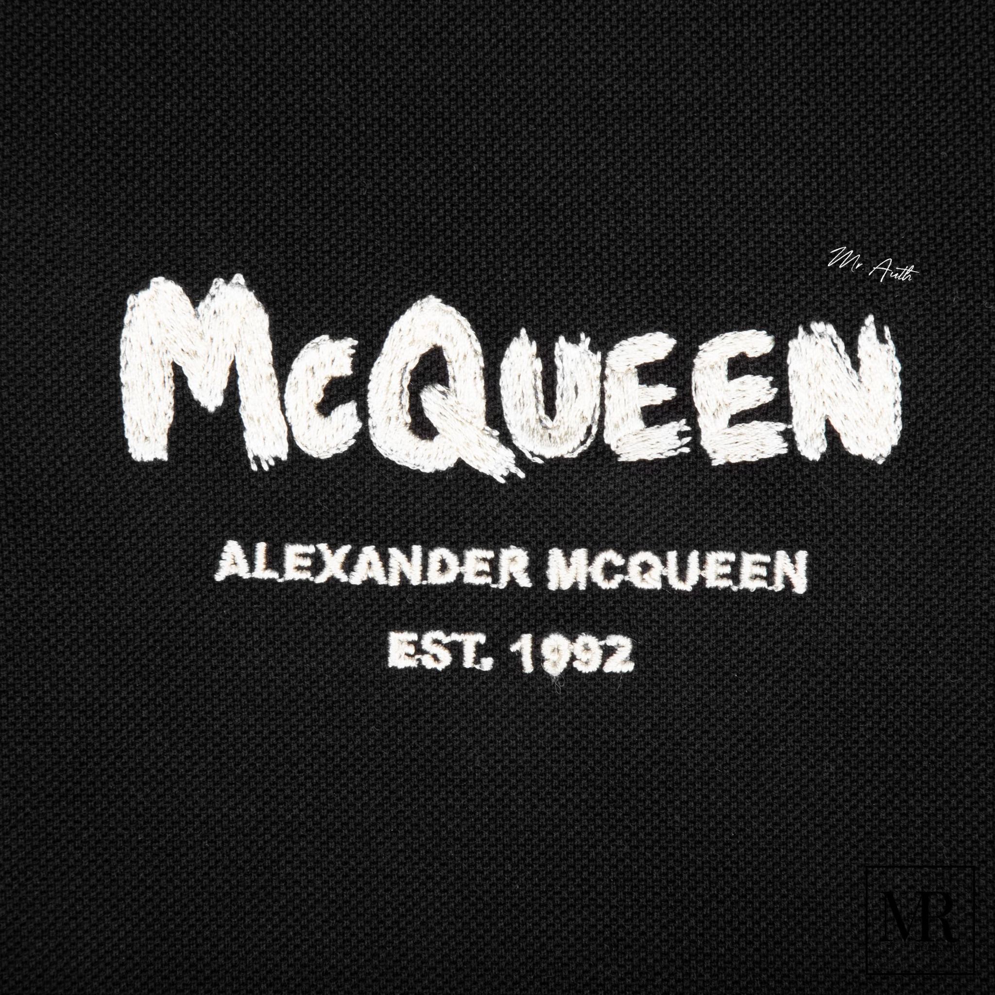 Áo Alexander Mcqueen Embroidered Graffiti Polo.