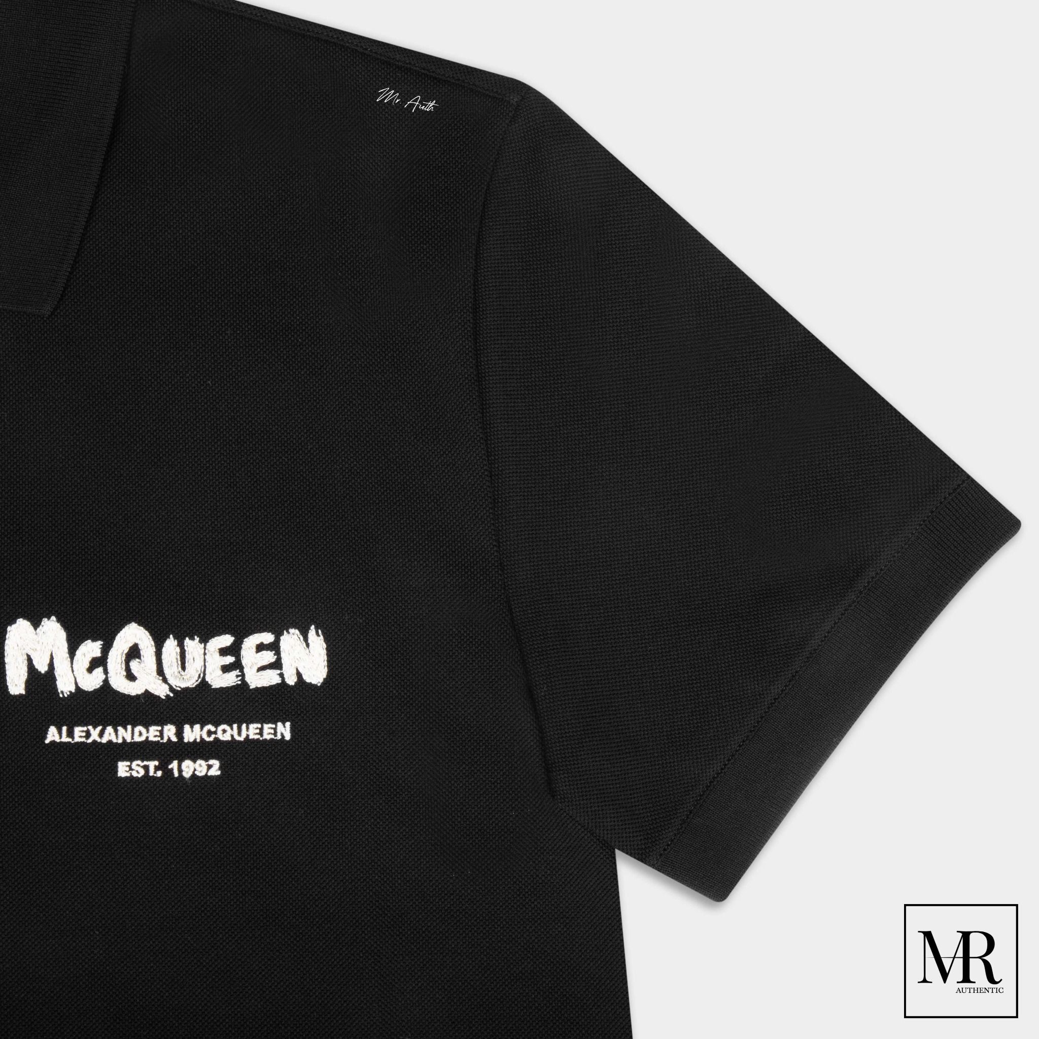 Áo Alexander Mcqueen Embroidered Graffiti Polo.