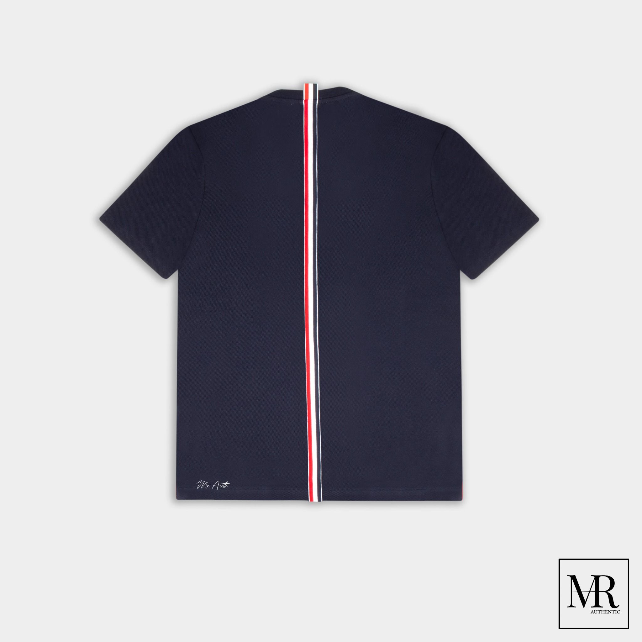 Áo Thom Browne Cotton Pique Center Back Stripe Relaxed Fit Tee.
