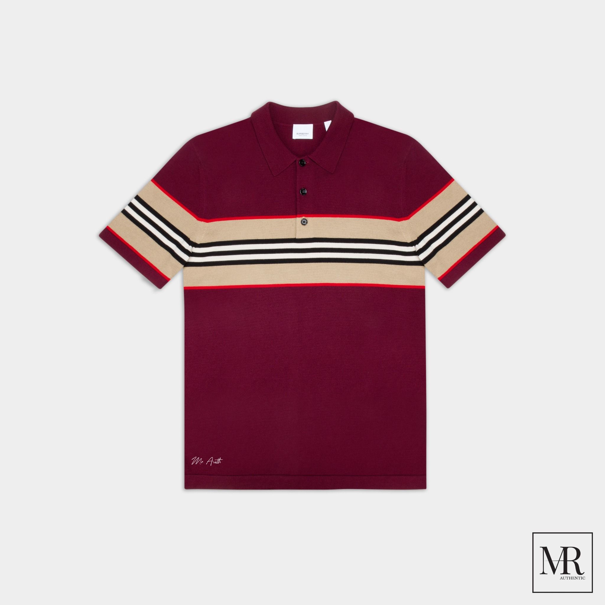 Áo Burberry Striped TB Motif Polo Shirt.