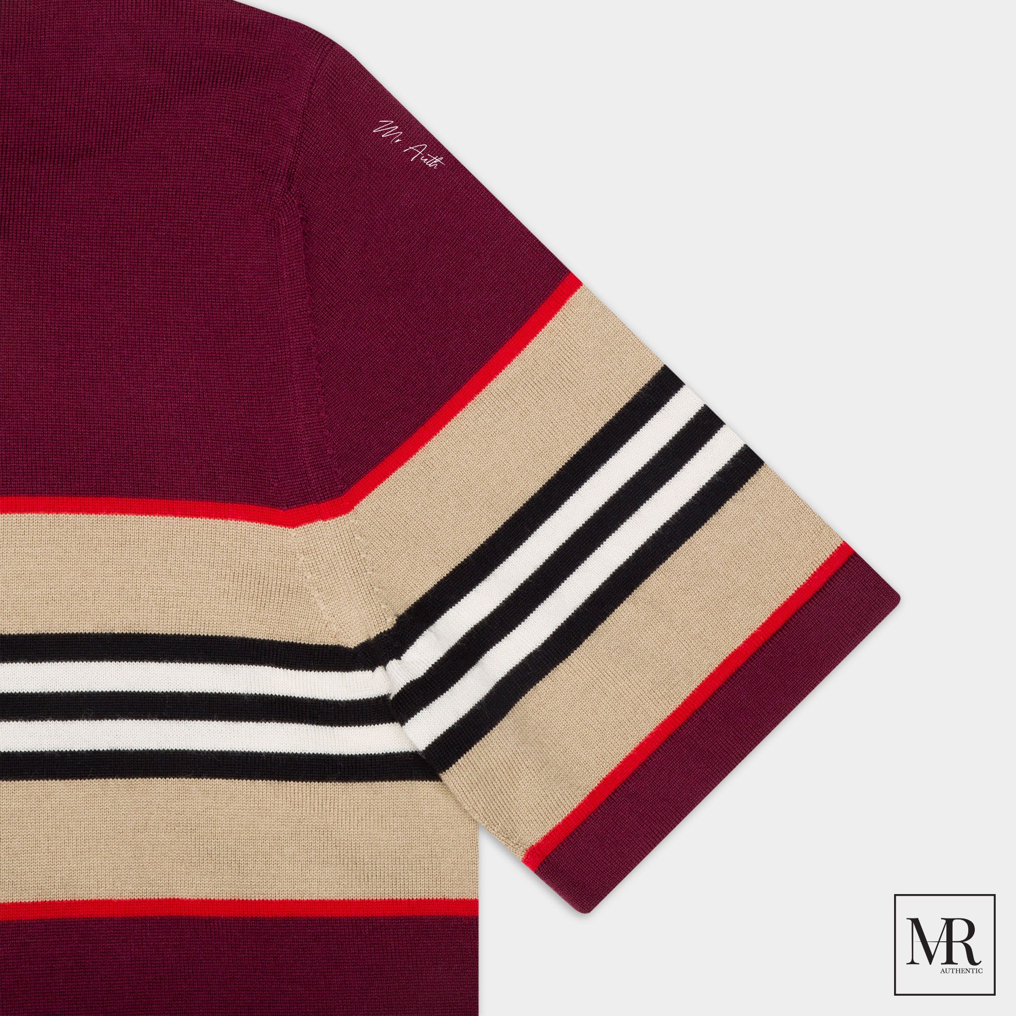 Áo Burberry Striped TB Motif Polo Shirt.