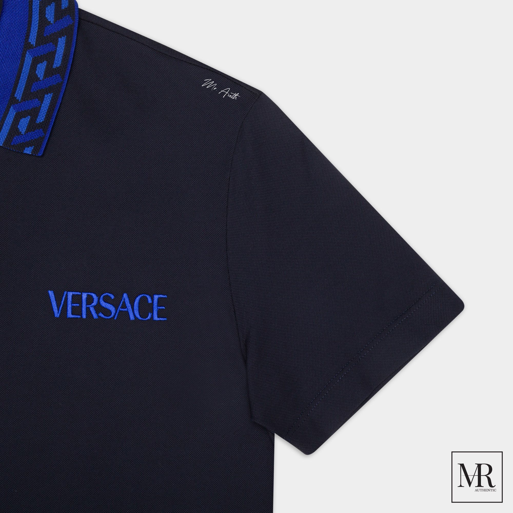 Áo Versace La Greca Accent Polo Shirt.