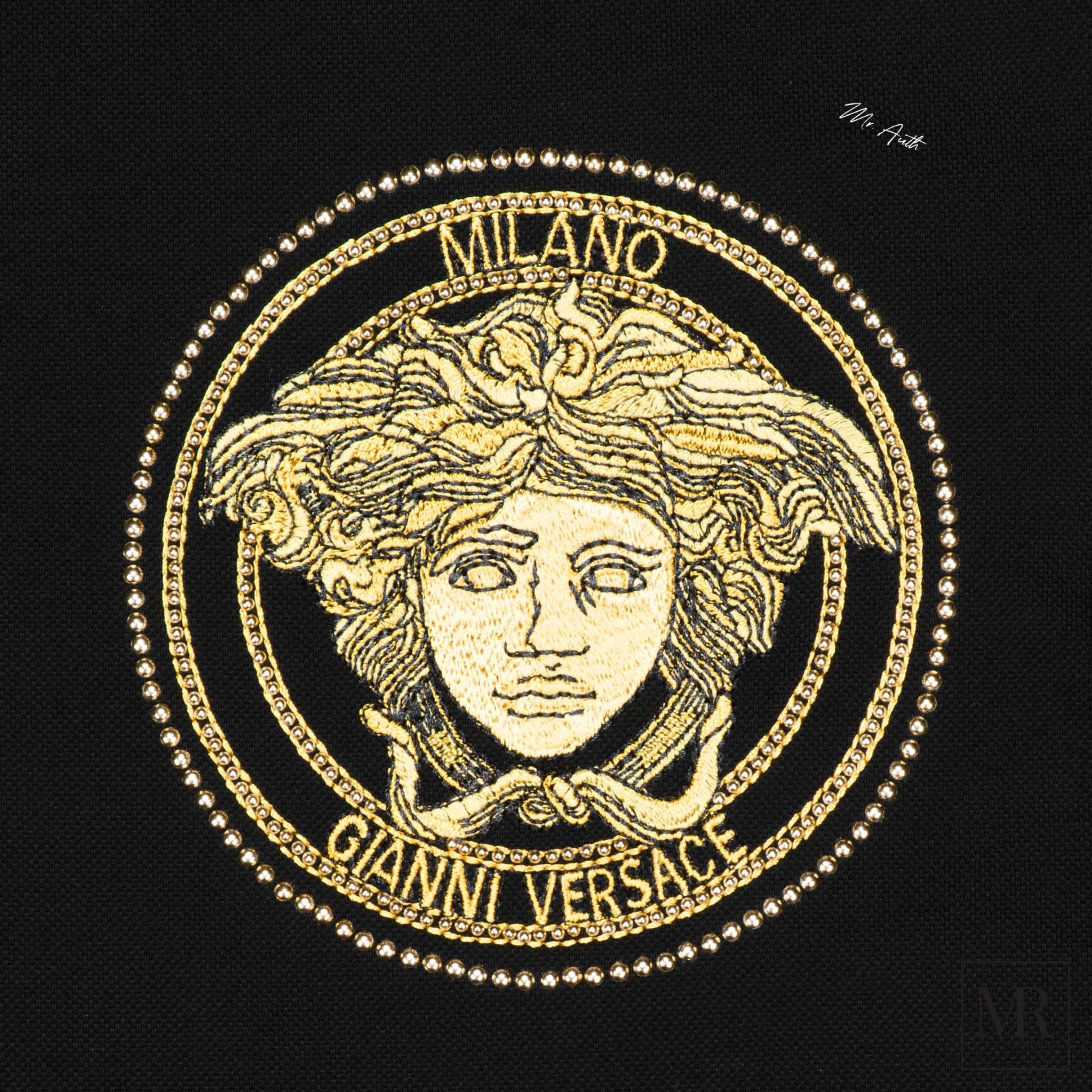 Áo Versace Embroidered Medusa Polo Shirt.