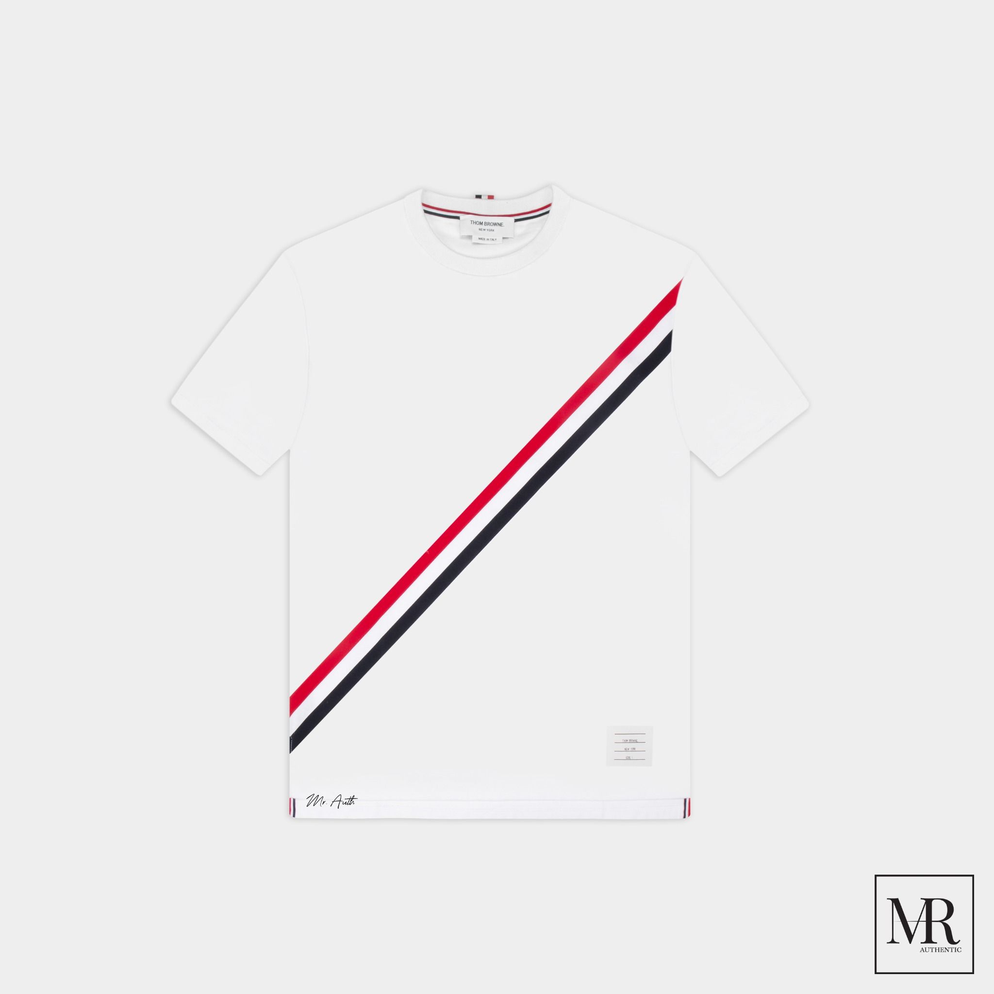 Áo Thom Browne Diagonal Stripe T-Shirt.