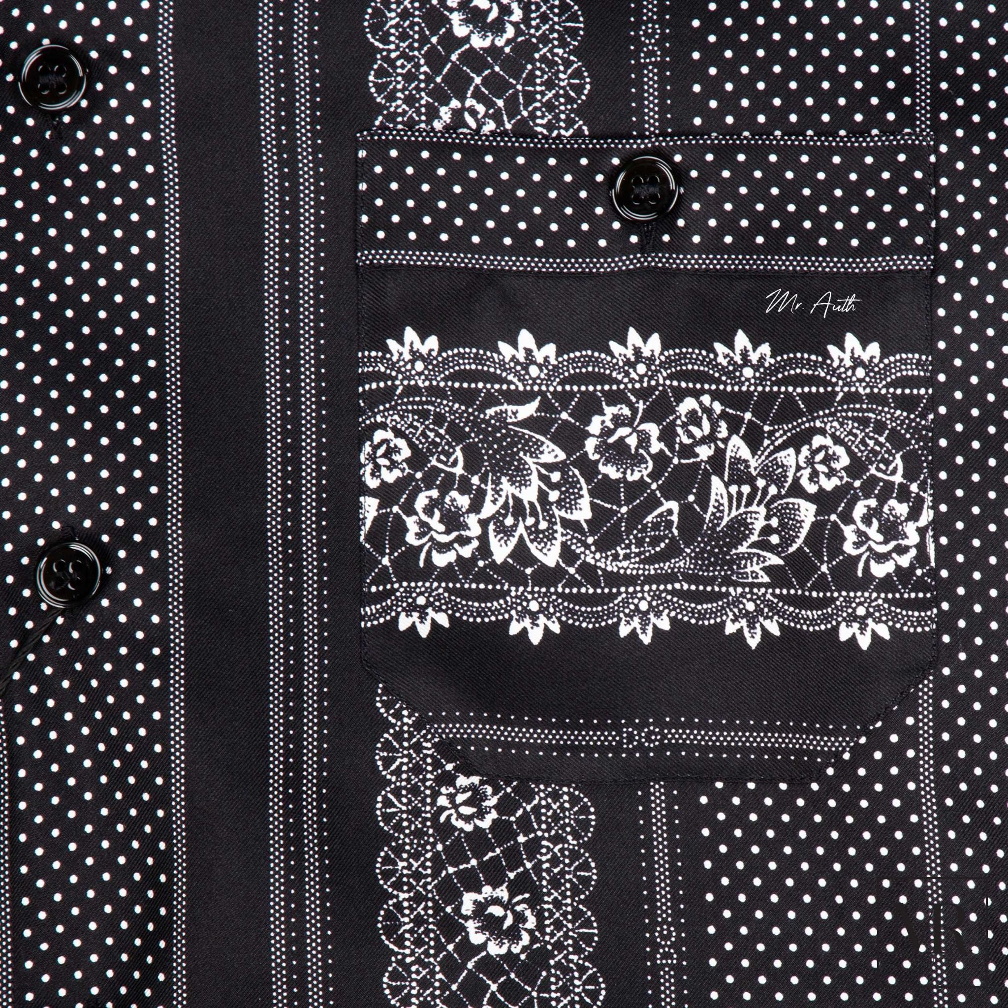 Áo Dolce & Gabbana Geometric Print Silk Bowling Shirt.