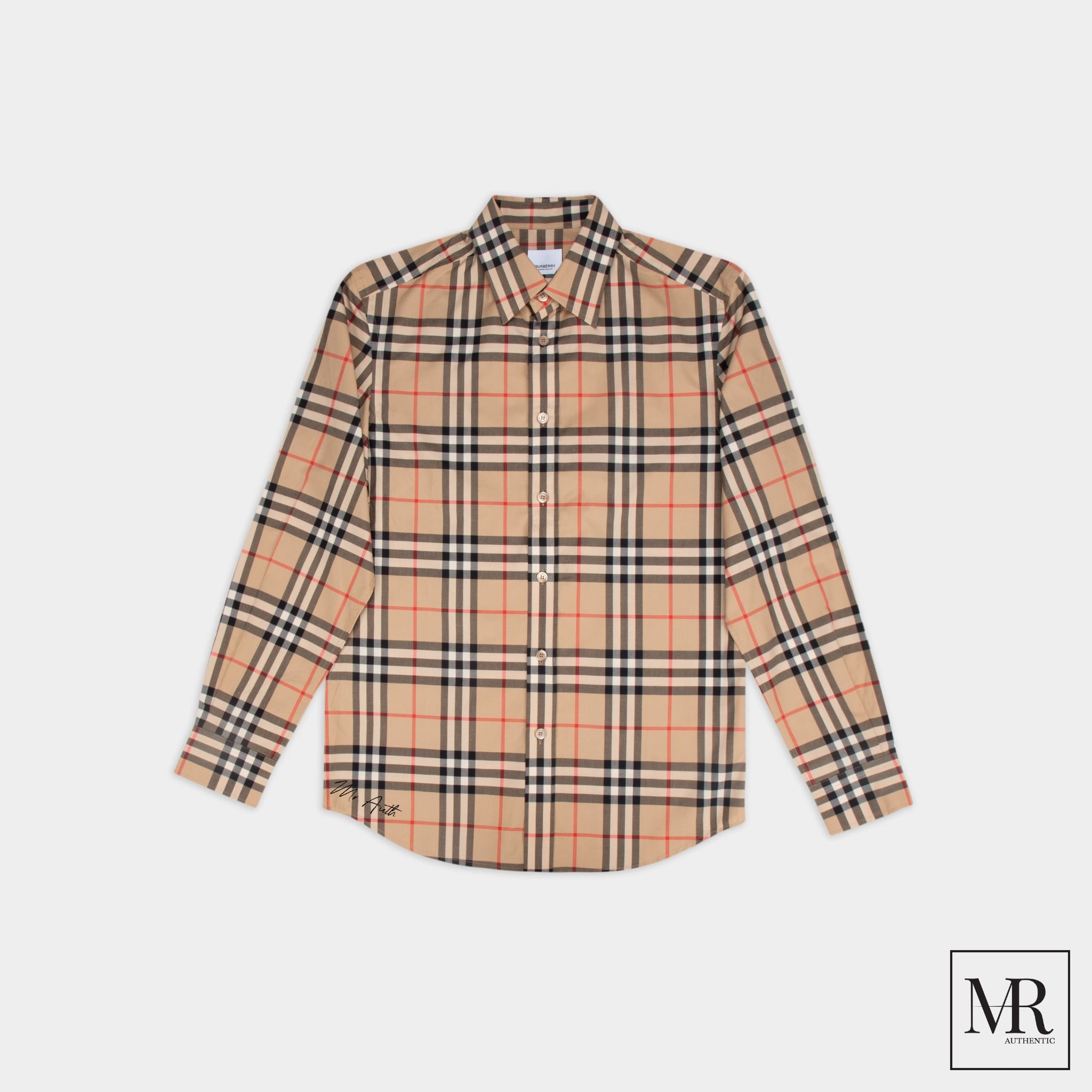 Áo Burberry Check Cotton Poplin Shirt.