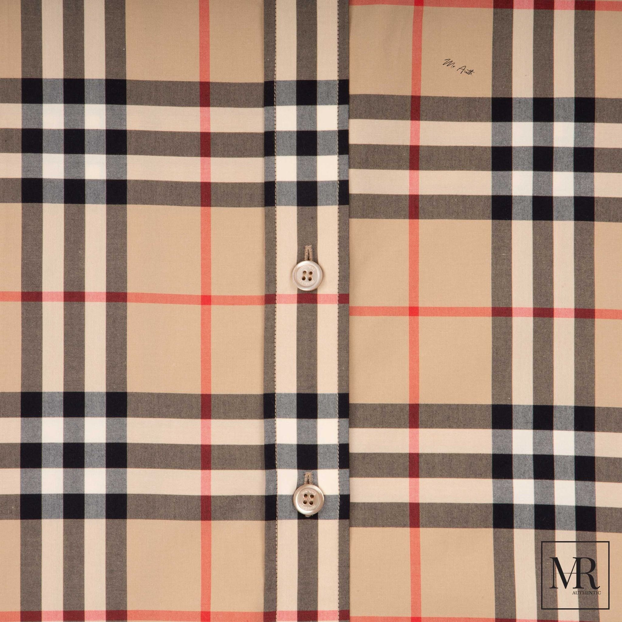 Áo Burberry Check Cotton Poplin Shirt.