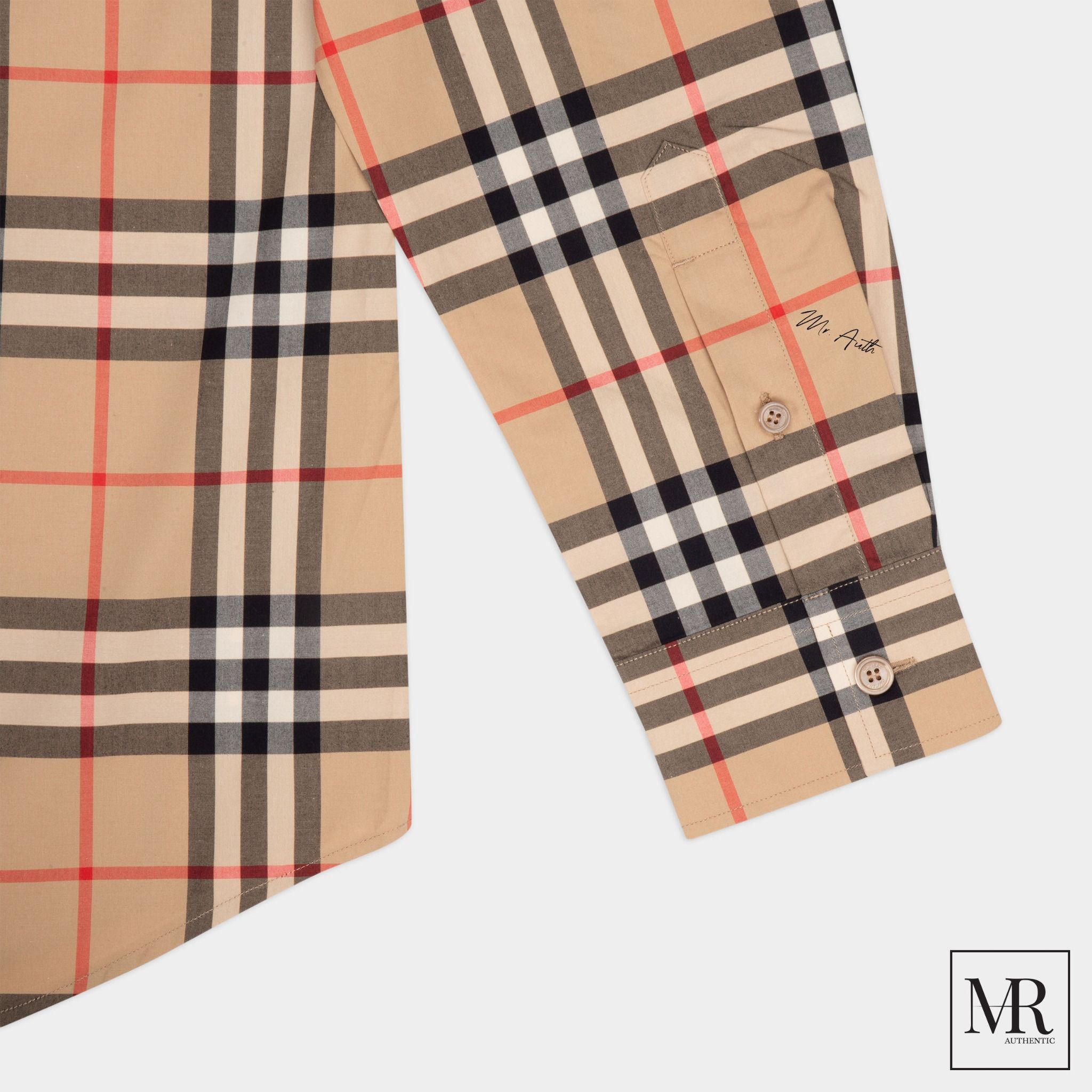 Áo Burberry Check Cotton Poplin Shirt.