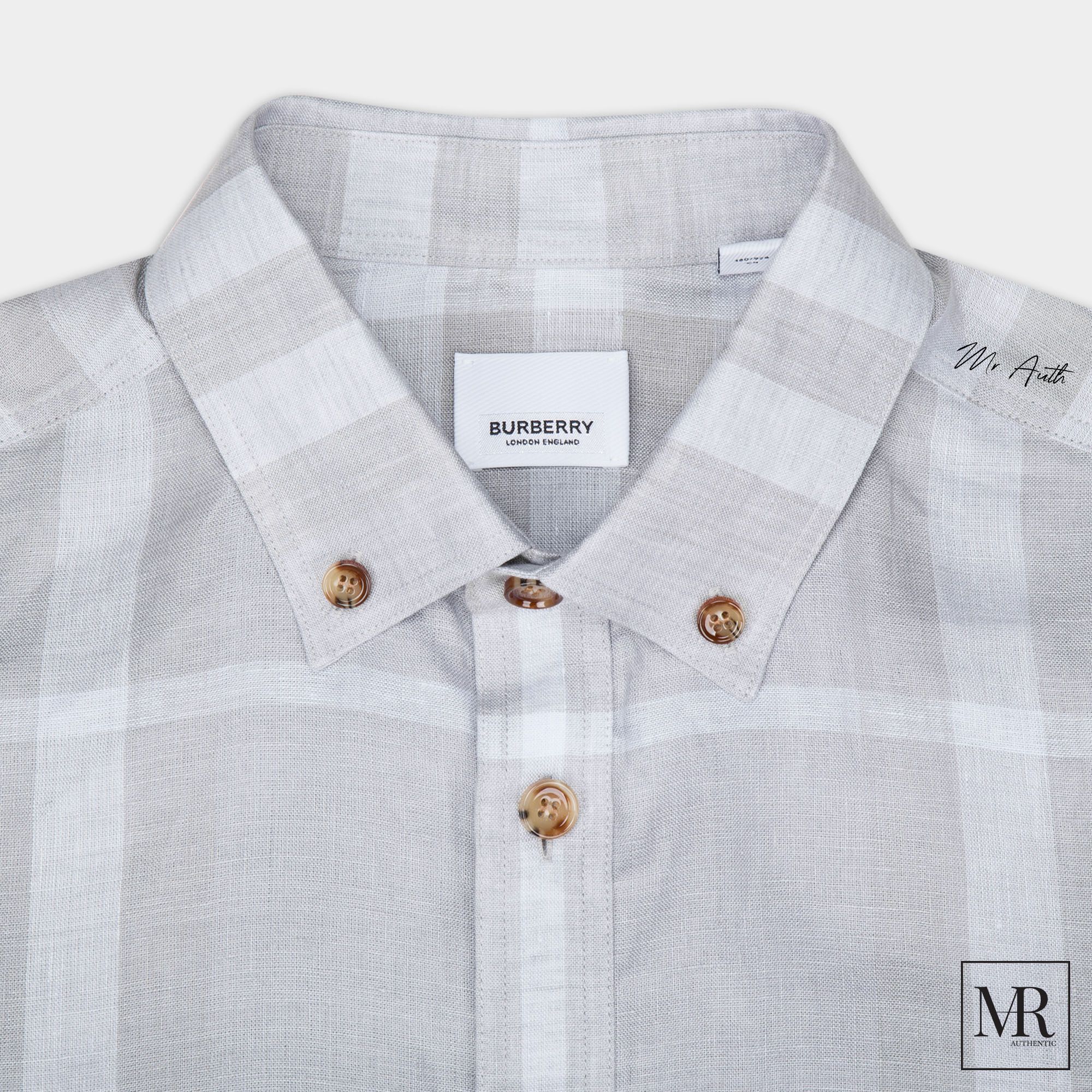 Áo Burberry Checked Linen Shirt.