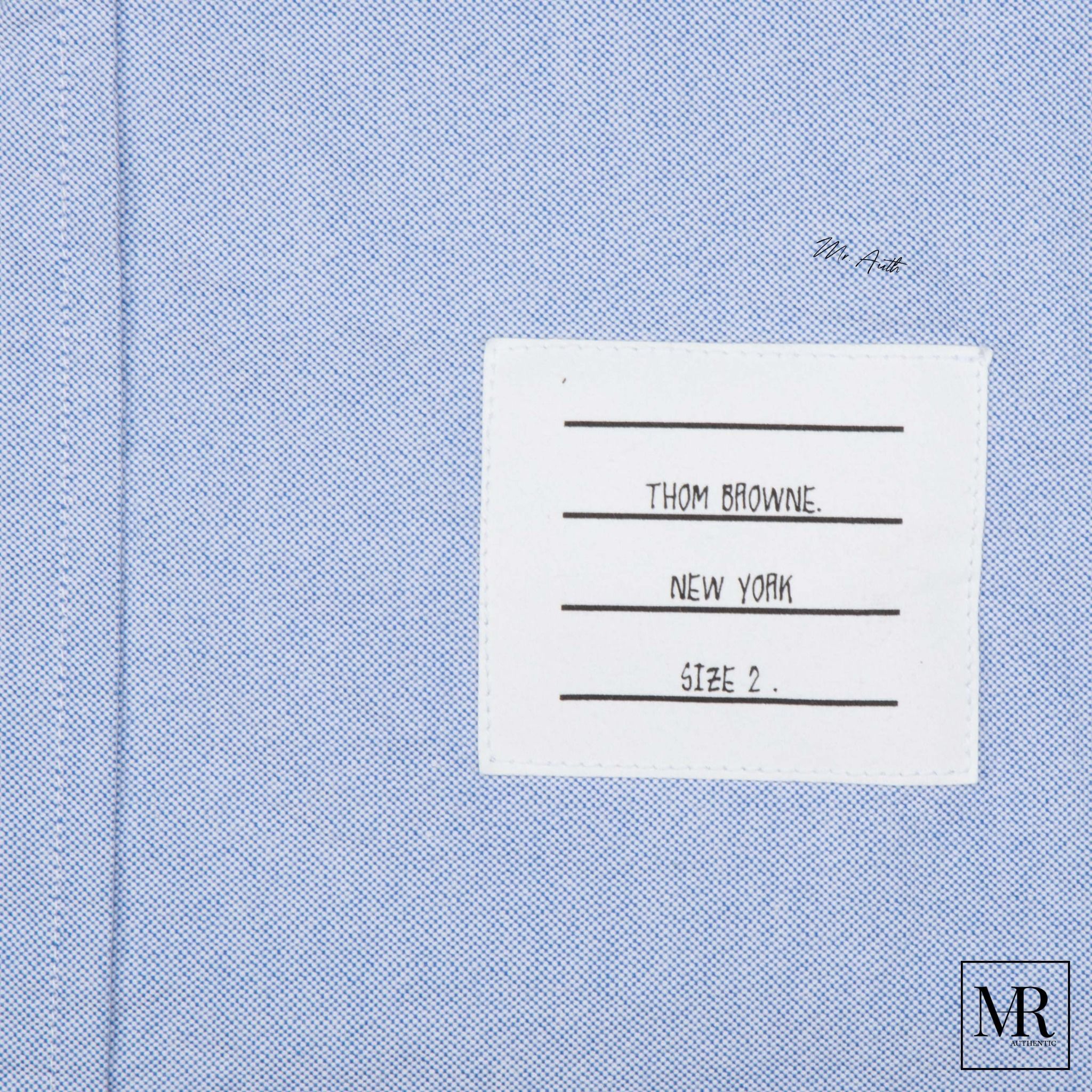 Áo Thom Browne Light Blue Oxford Stripe 4-Bar Straight Fit Shirt