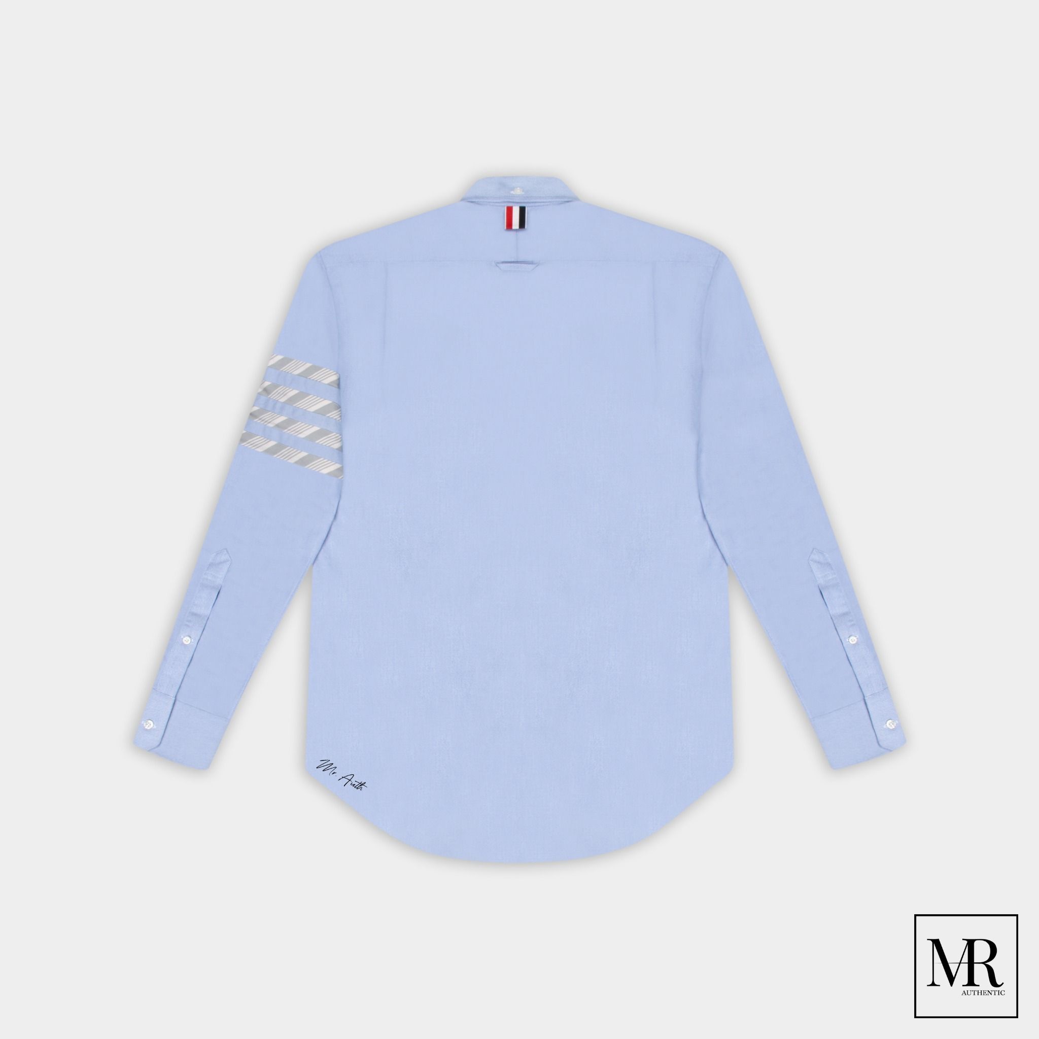 Áo Thom Browne Light Blue Oxford Stripe 4-Bar Straight Fit Shirt