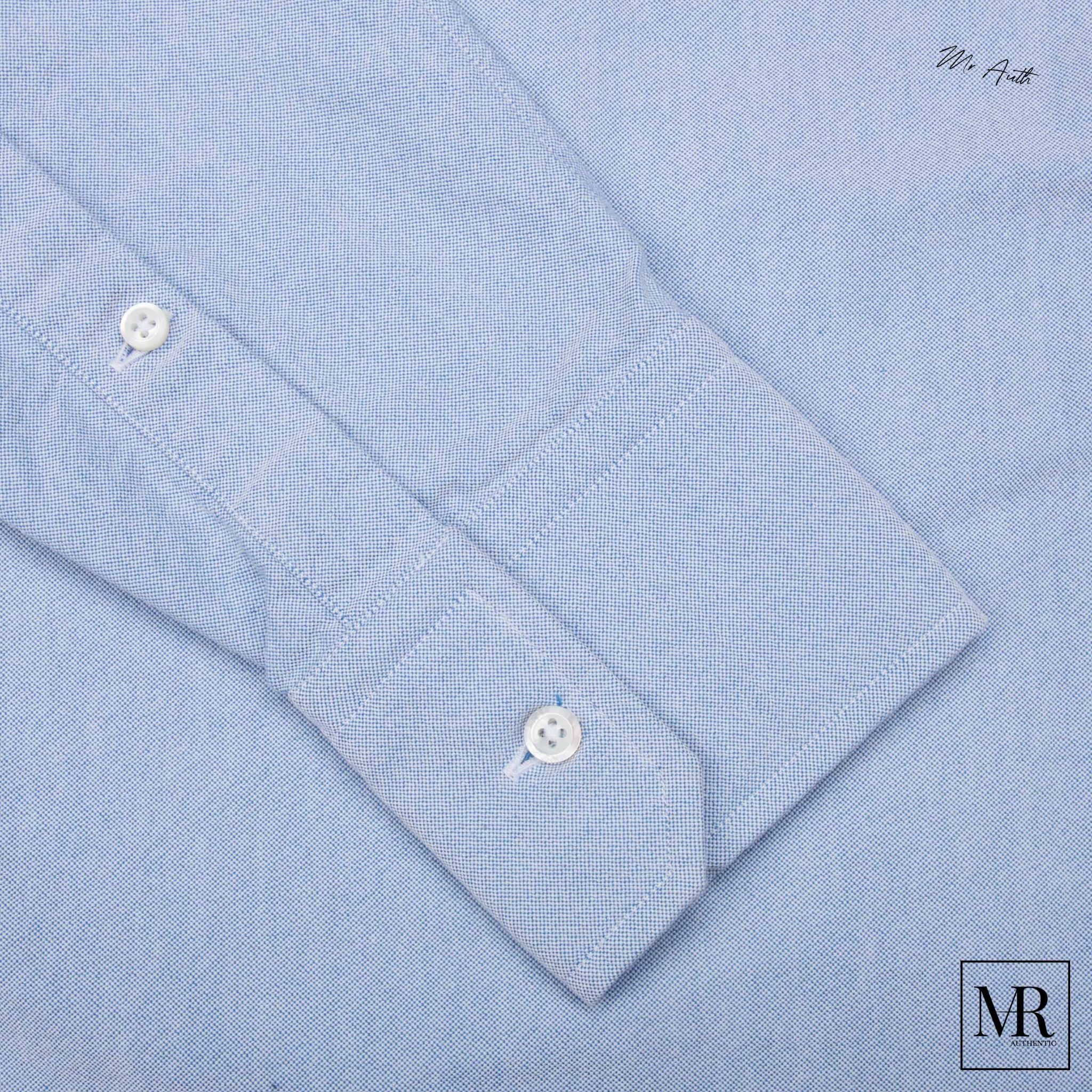 Áo Thom Browne Light Blue Oxford Stripe 4-Bar Straight Fit Shirt