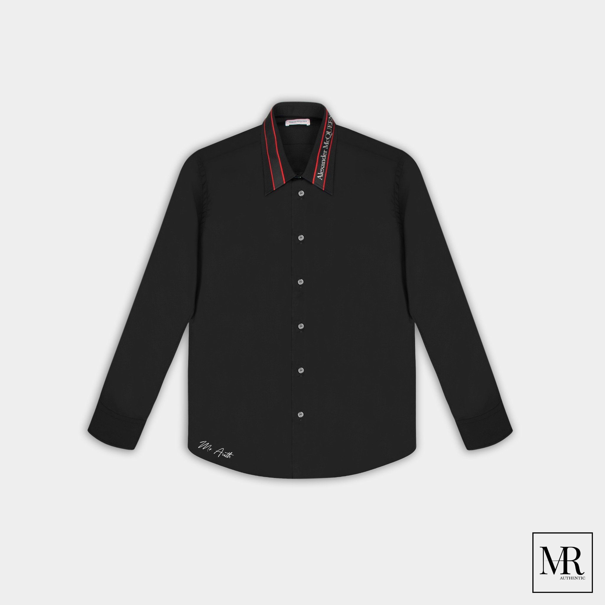 Áo Alexander Mcqueen Logo-Jacquard Cotton-Blend Poplin Shirt