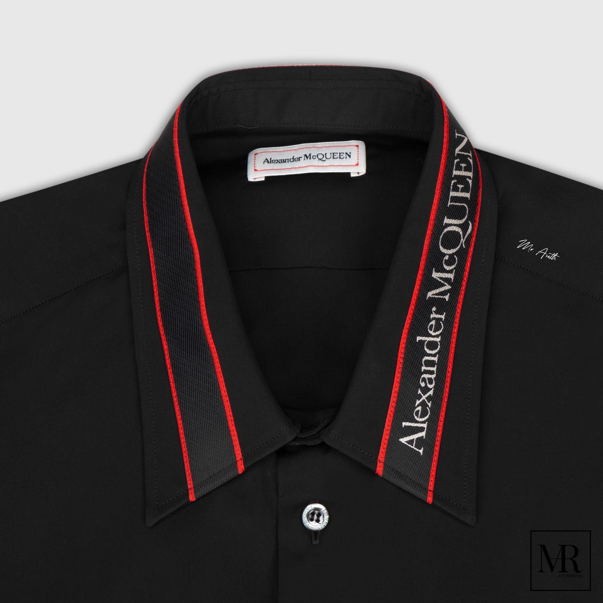 Áo Alexander Mcqueen Logo-Jacquard Cotton-Blend Poplin Shirt