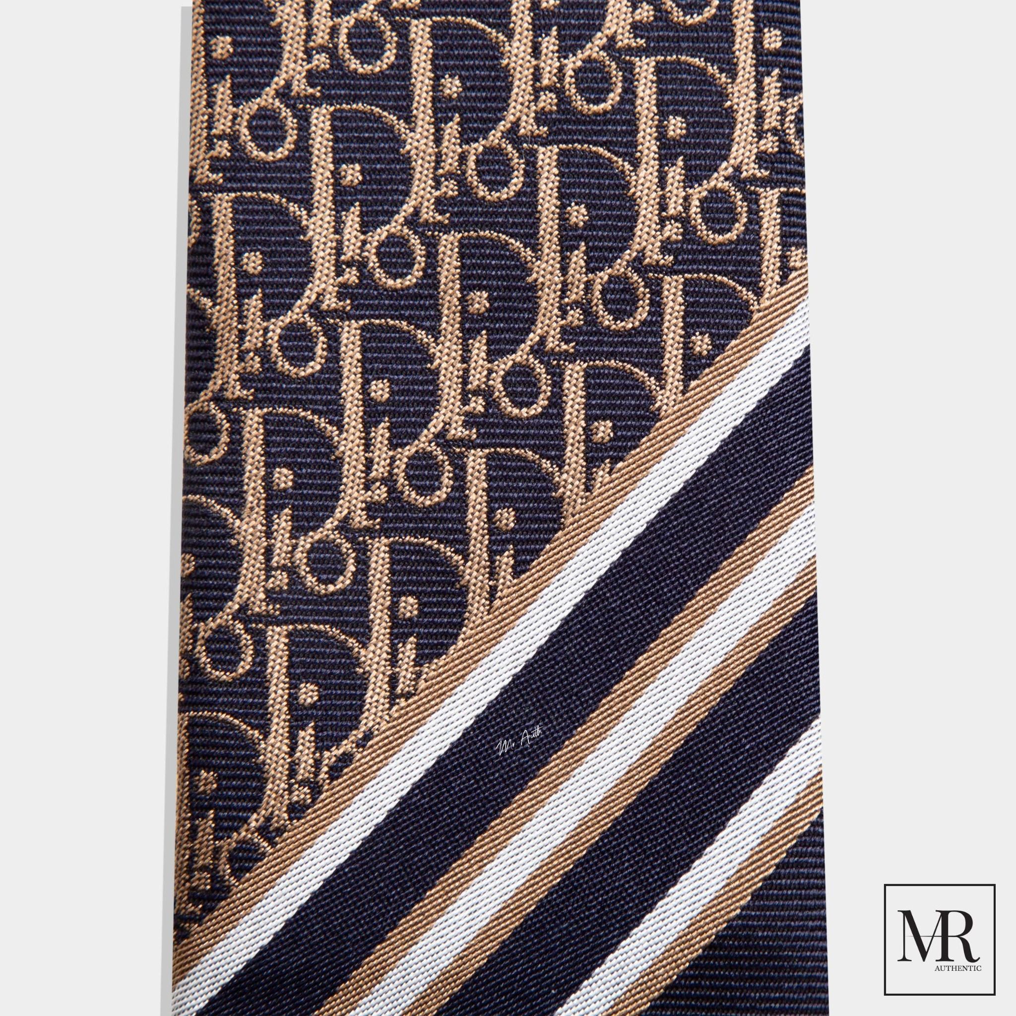 Cà vạt Dior Striped Dior Oblique Tie.