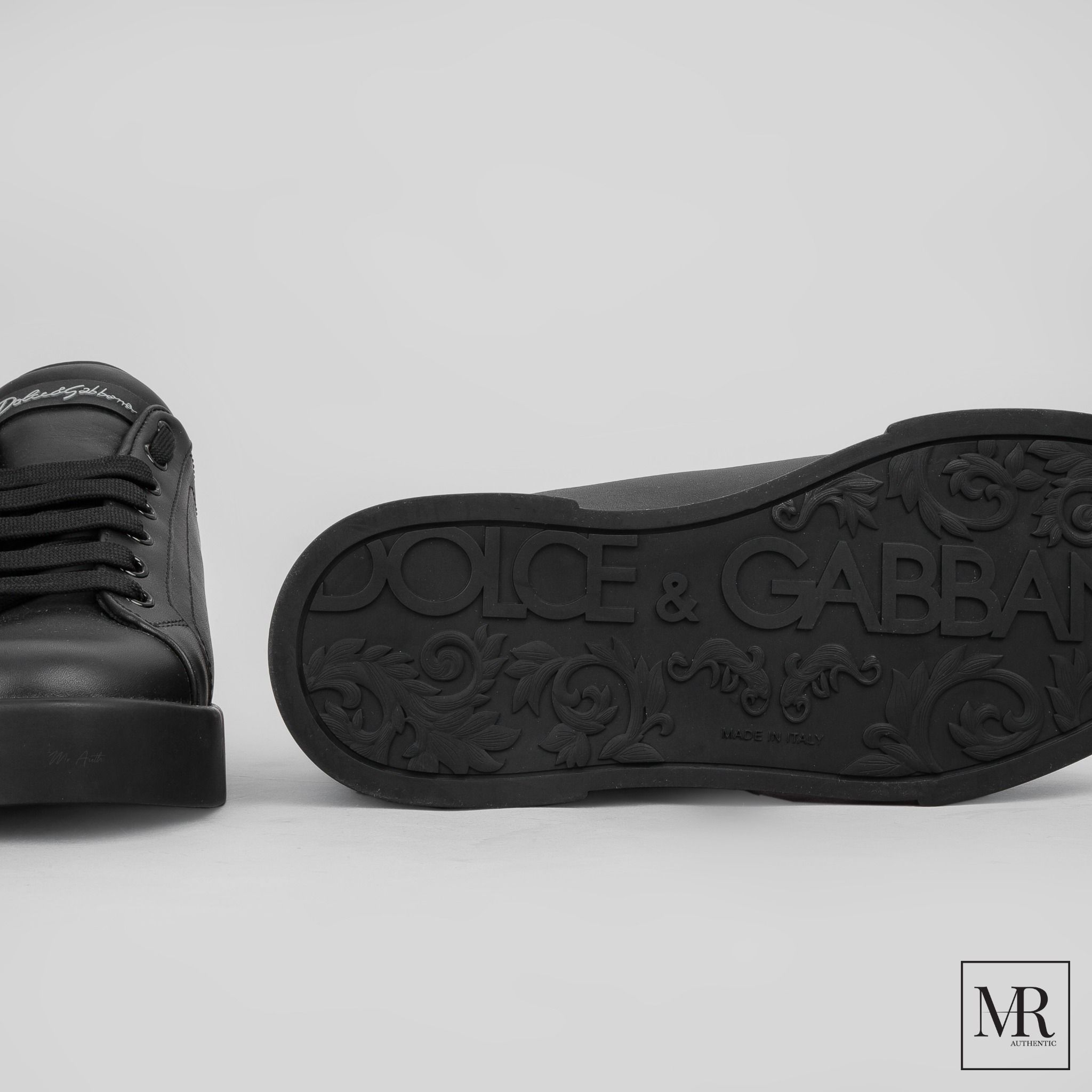 Giày Dolce & Gabbana Calfskin Nappa Portofino Sneakers With Crown Patch.