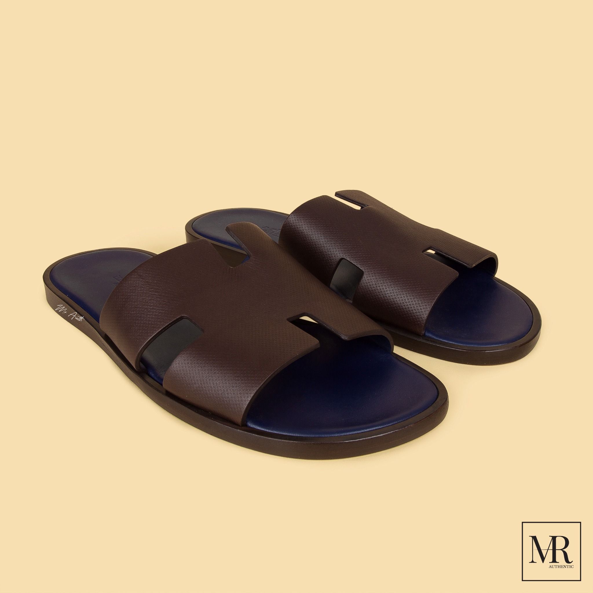 Dép Hermes Izmir Epsom Leather Sandal.