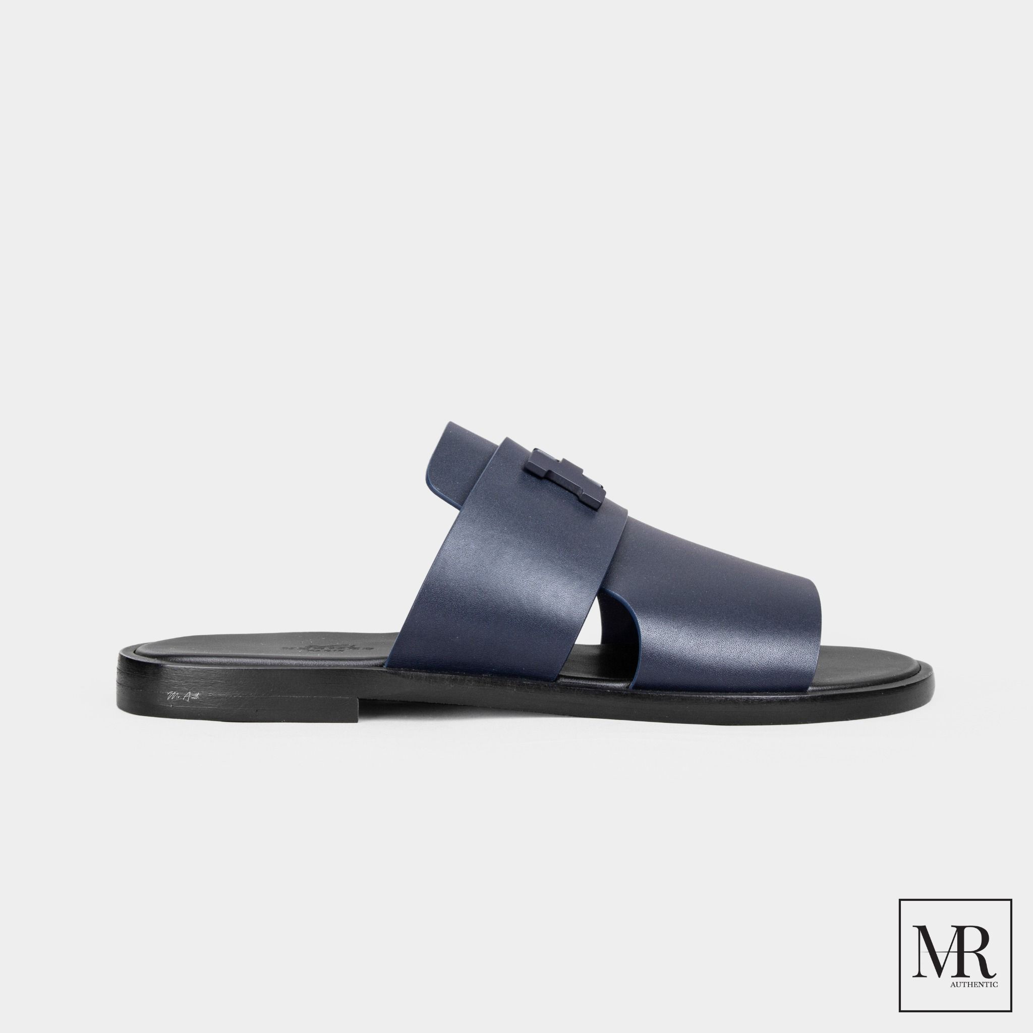 Dép Hermes Leather Slides.