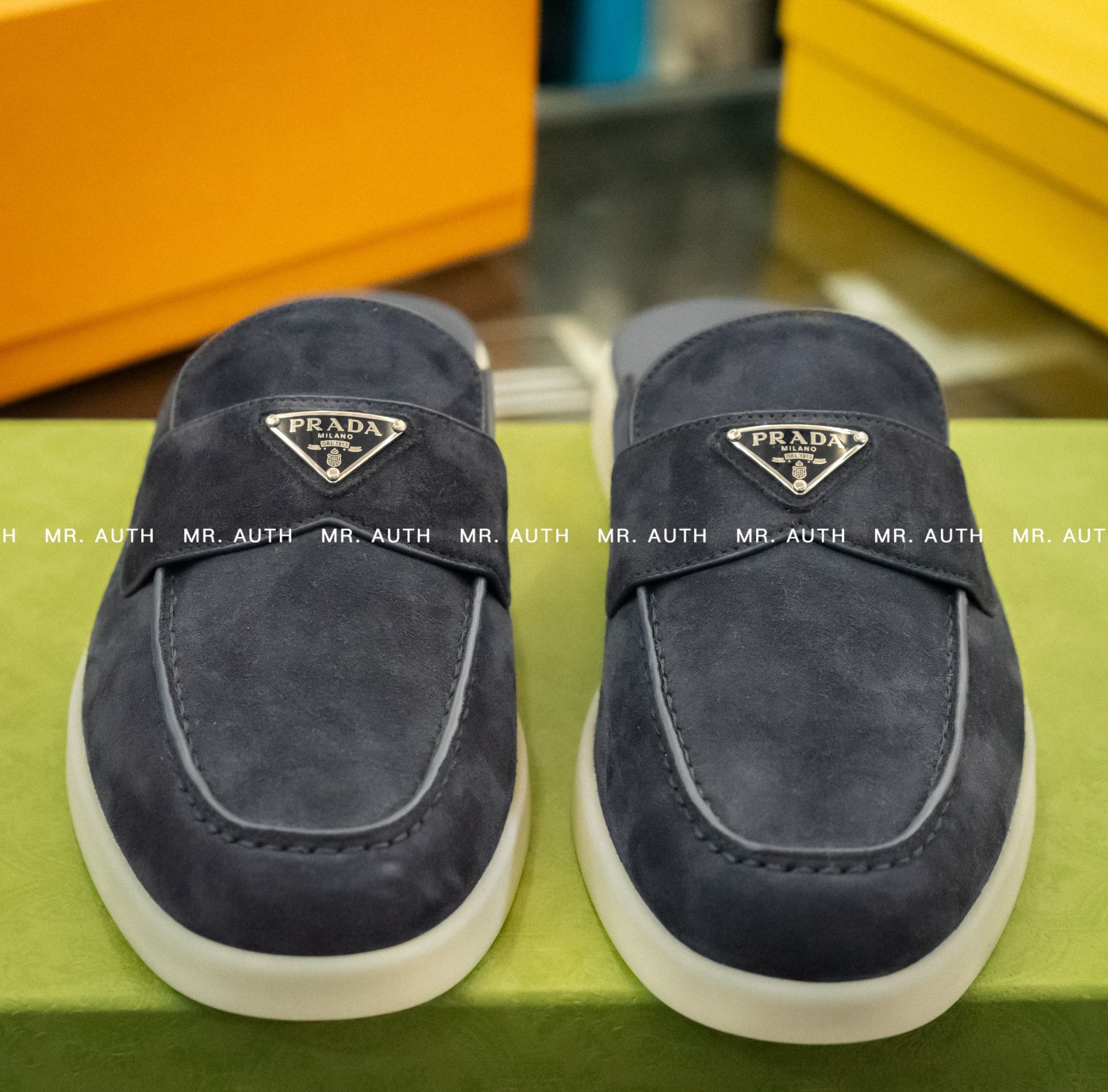 Prada Suede sabots