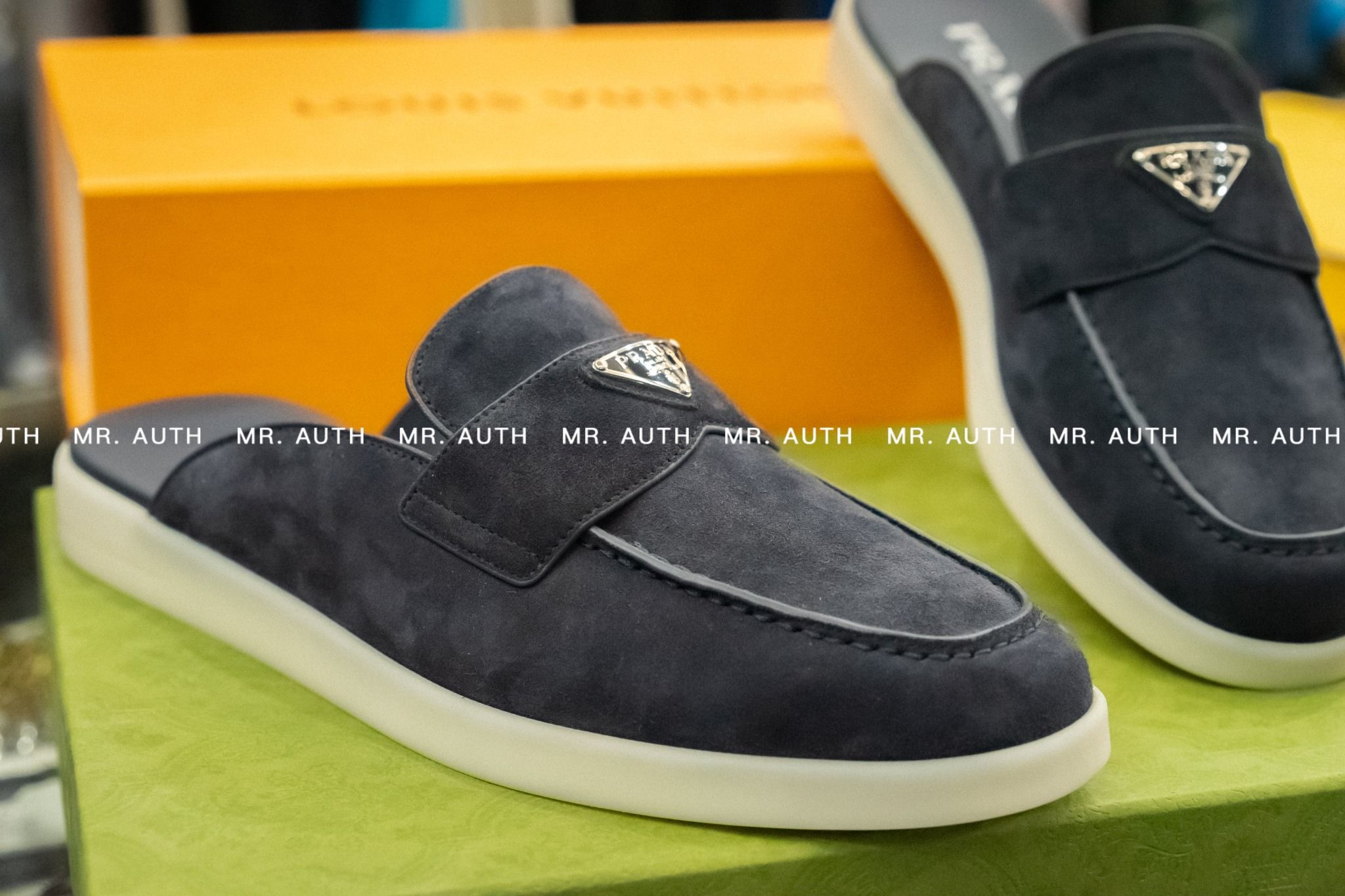 Prada Suede sabots